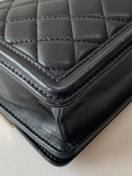 Chanel Black Quilted Horizontal Boy Brick Studded Flap Bag-handbag-Chanel-The Closet Egypt