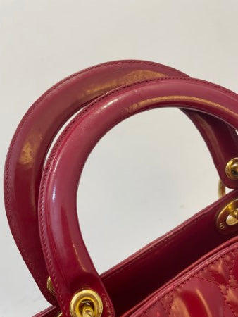 Christian Dior Red Lady Dior Large Bag
