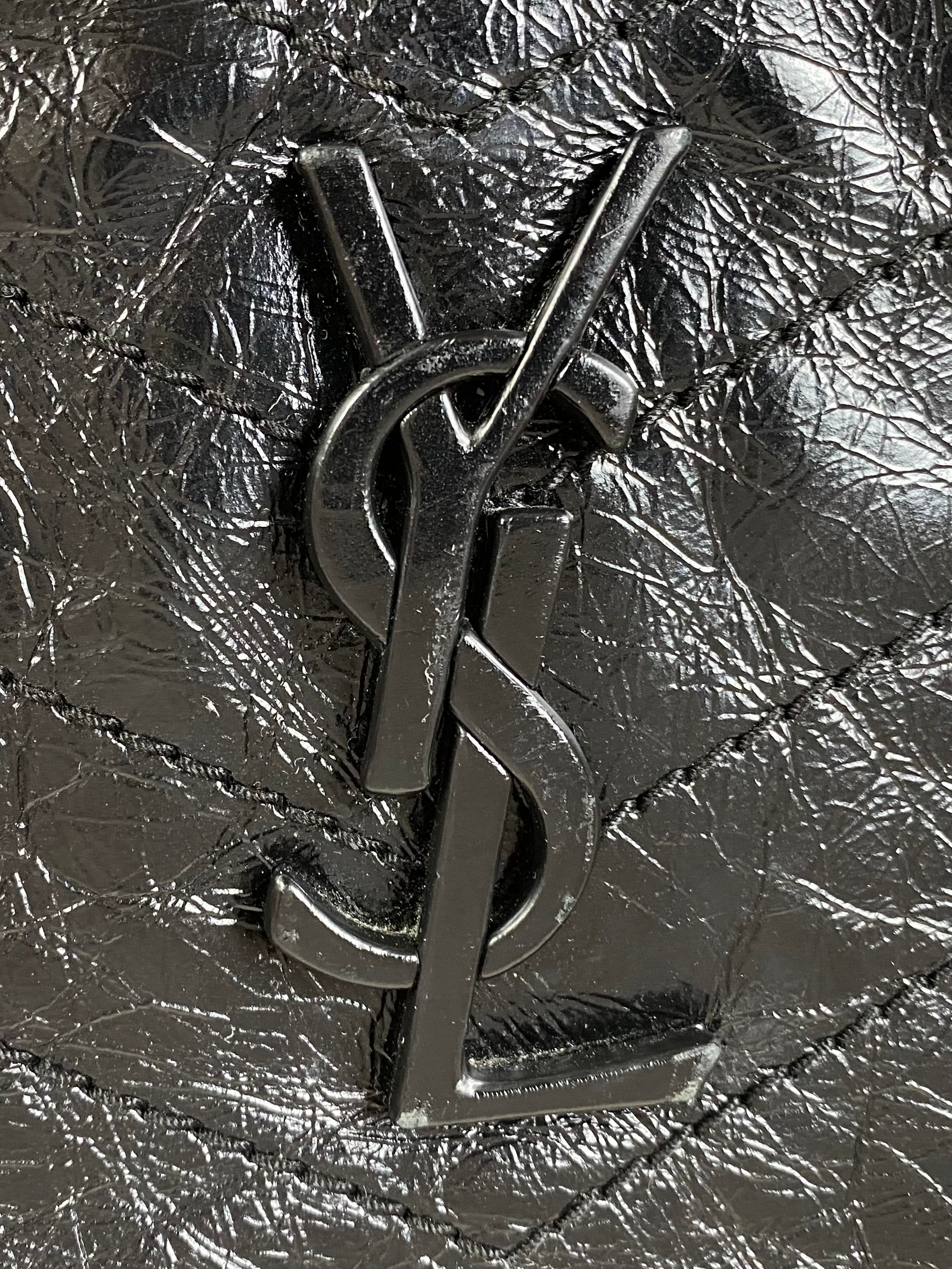 YSL Black Crinkle Vintage Niki Large Shopper Bag-handbag-YSL-The Closet Egypt