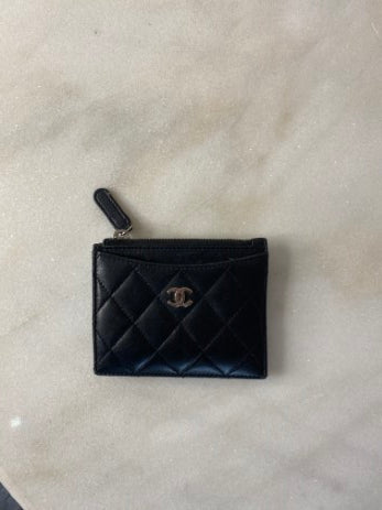 Chanel Black Classic Zipped CC Card Holder-Card Holder-Chanel-The Closet Egypt