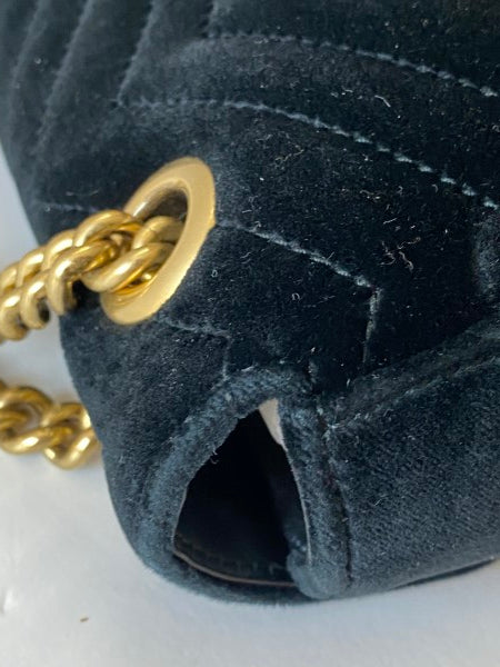 Gucci Black Velvet Marmont Small Bag-handbag-Gucci-The Closet Egypt