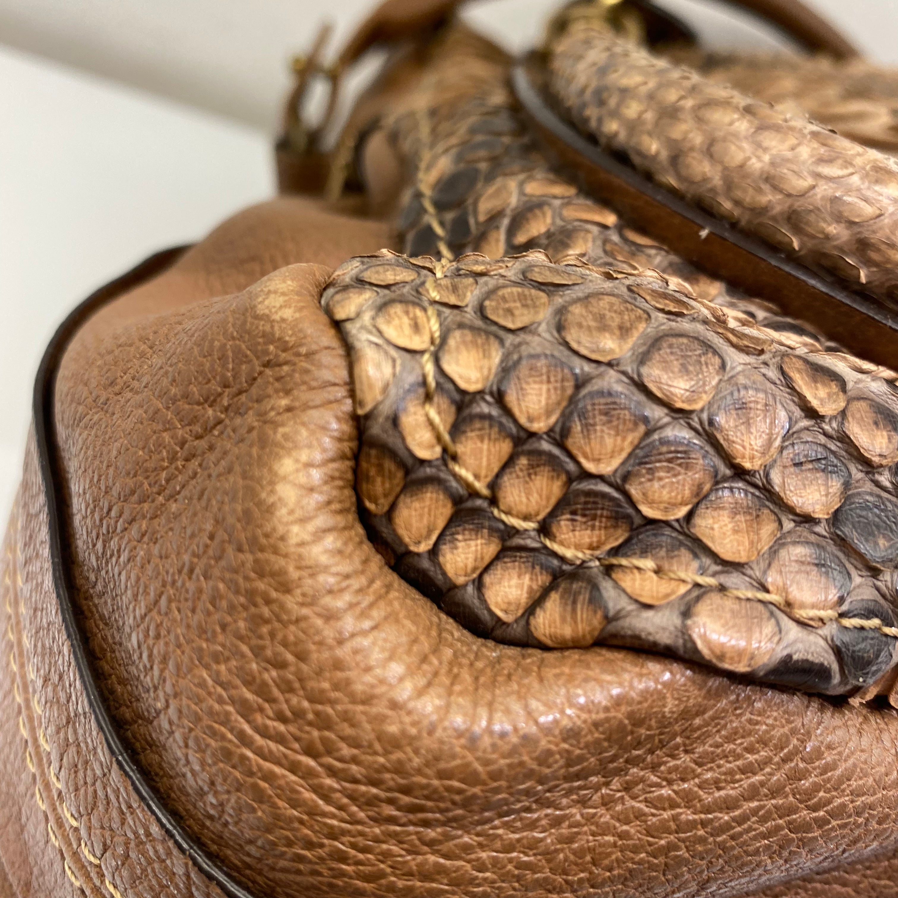 Chloe Brown Python Paraty Tote Shoulder Bag-handbag-Chloe-The Closet Egypt