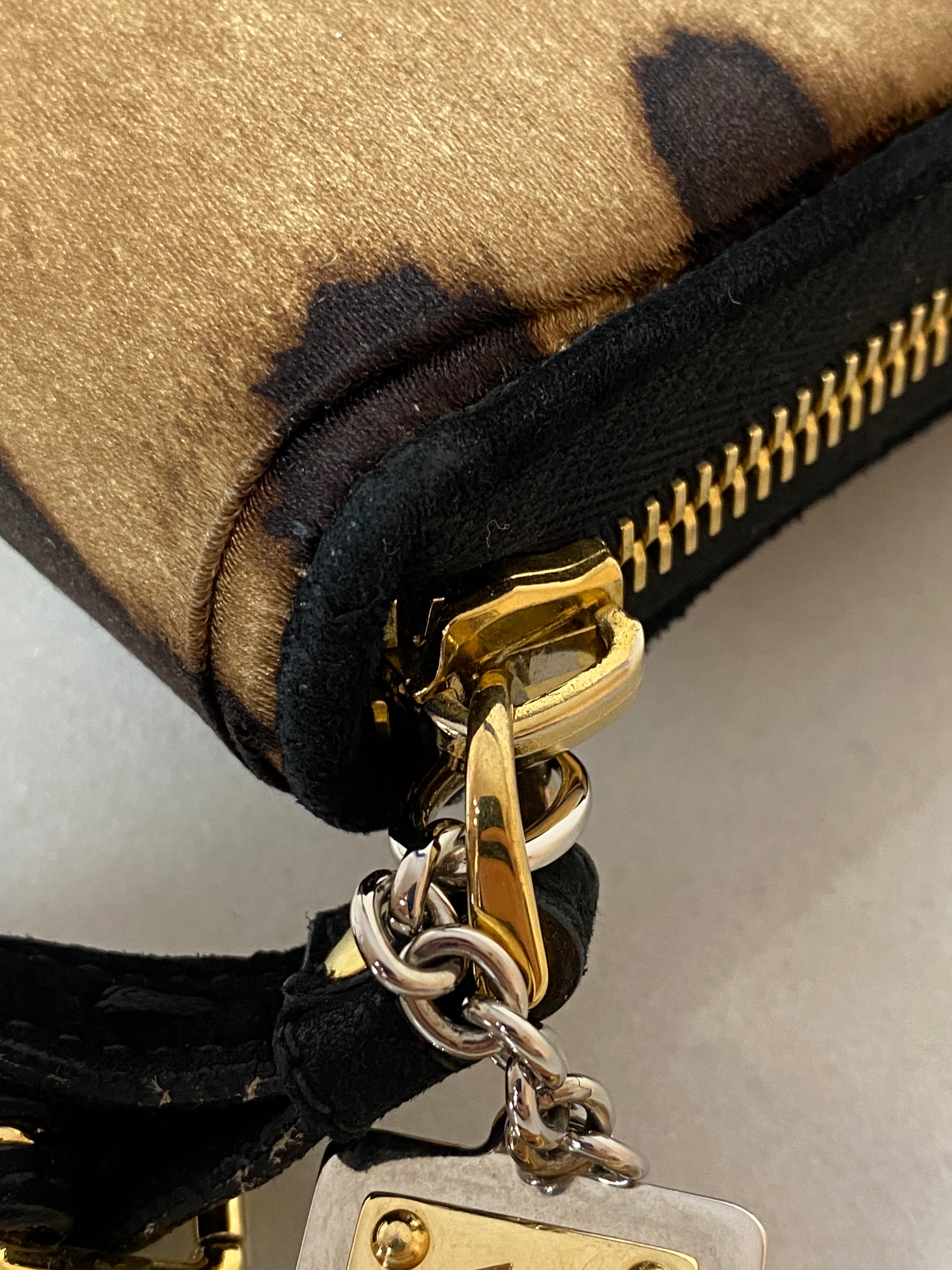 Dolce & Gabbana Leopard Black Fabric Clutch-Clutch-Dolce & Gabbana-The Closet Egypt