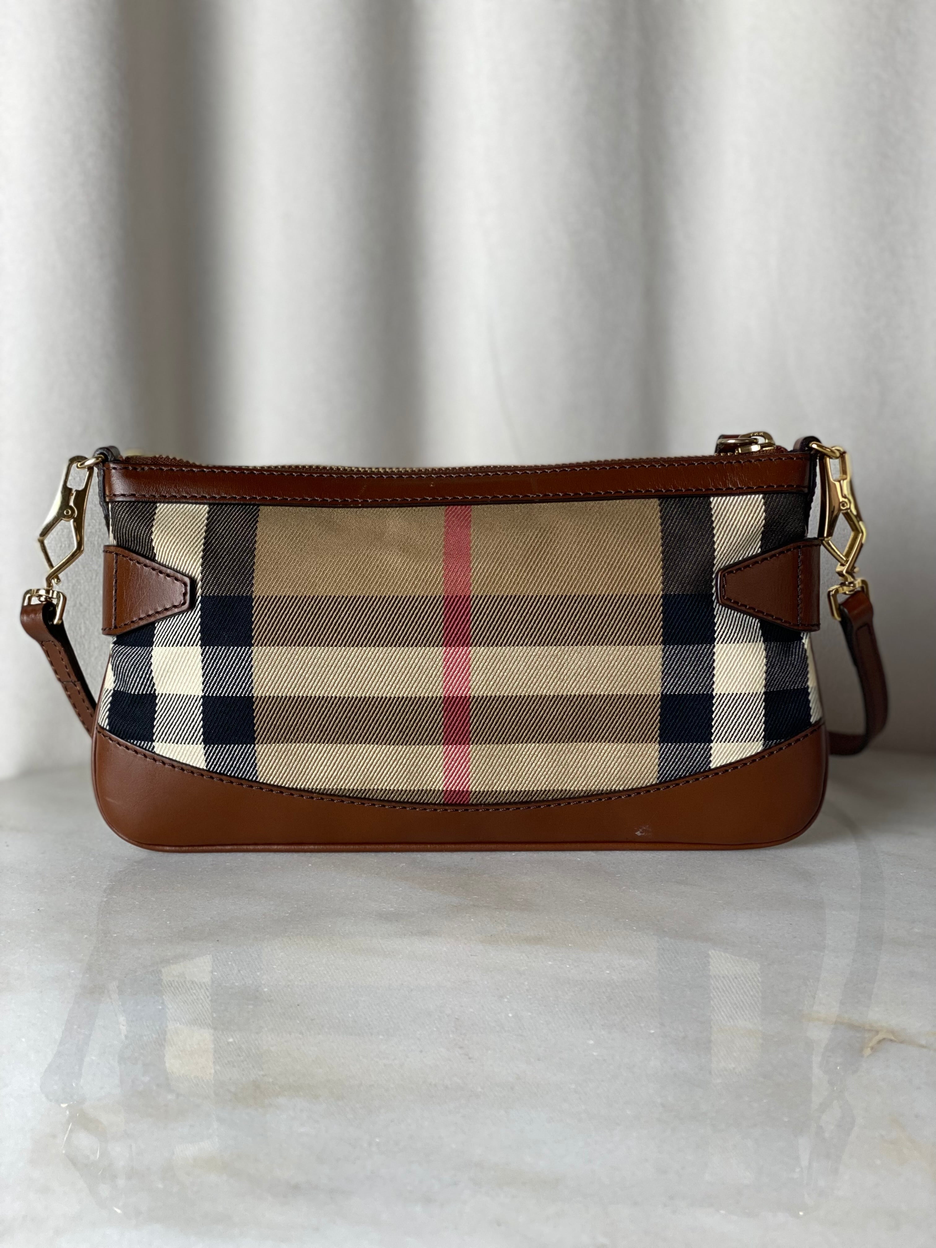 Burberry Camel Beyton Bridle House Check Crossbody Bag-handbag-Burberry-The Closet Egypt