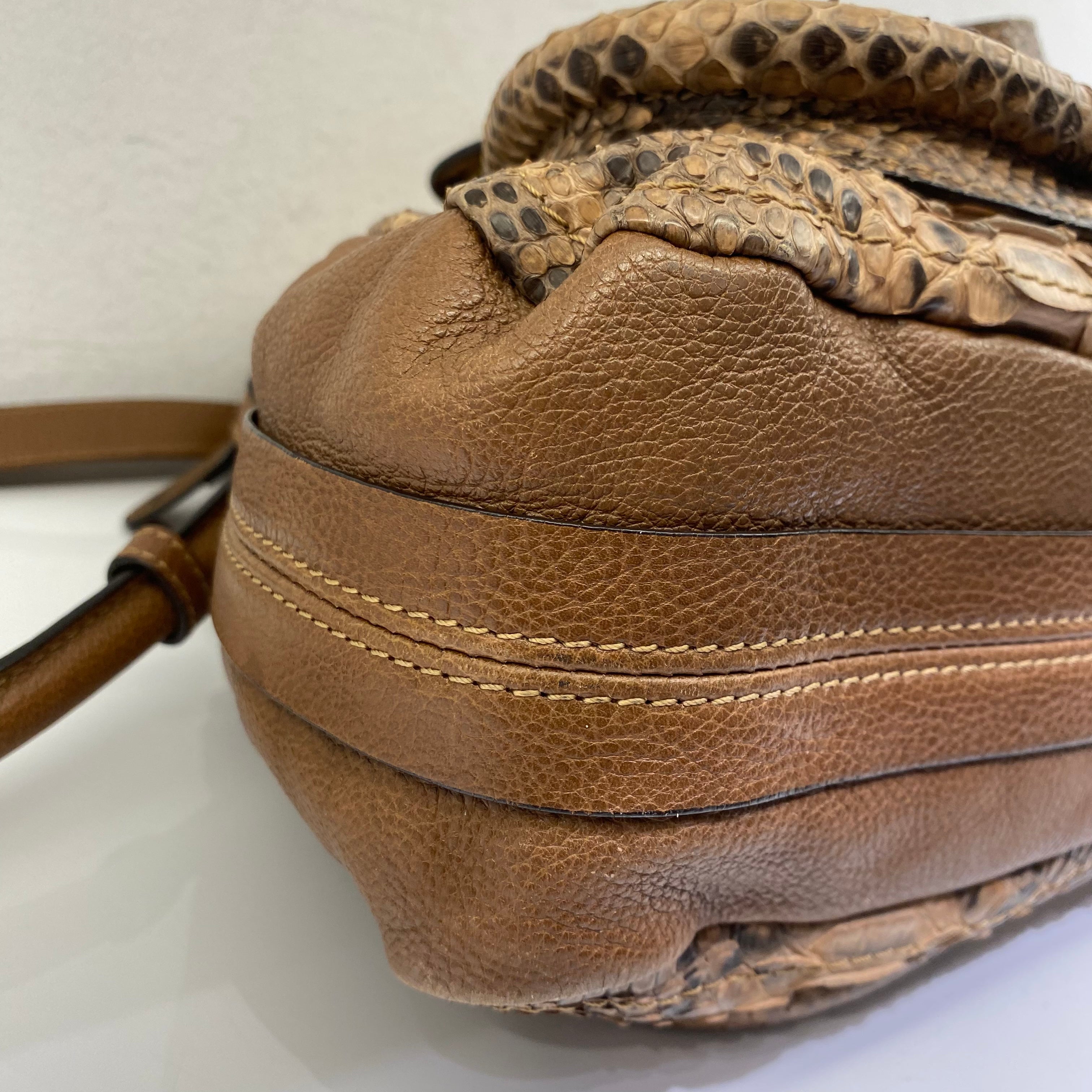 Chloe Brown Python Paraty Tote Shoulder Bag-handbag-Chloe-The Closet Egypt