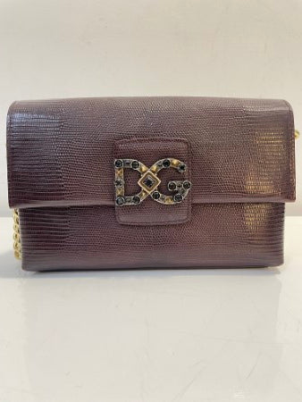 Dolce & Gabbana Burgundy Crystal Logo Crossbody Bag-handbag-Dolce & Gabbana-The Closet Egypt