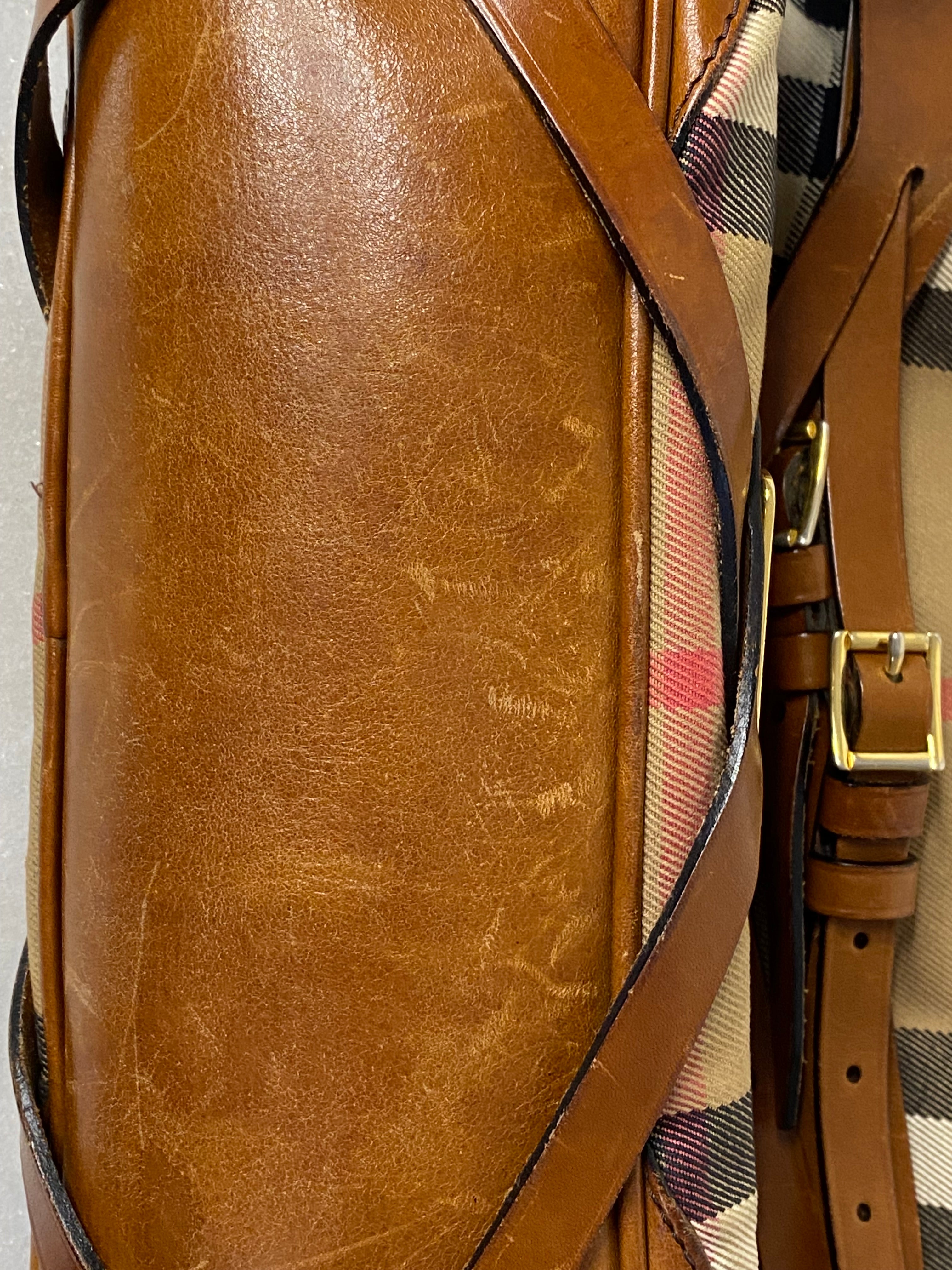 Burberry Camel Bridle House Check Top Handle Bag-handbag-Burberry-The Closet Egypt