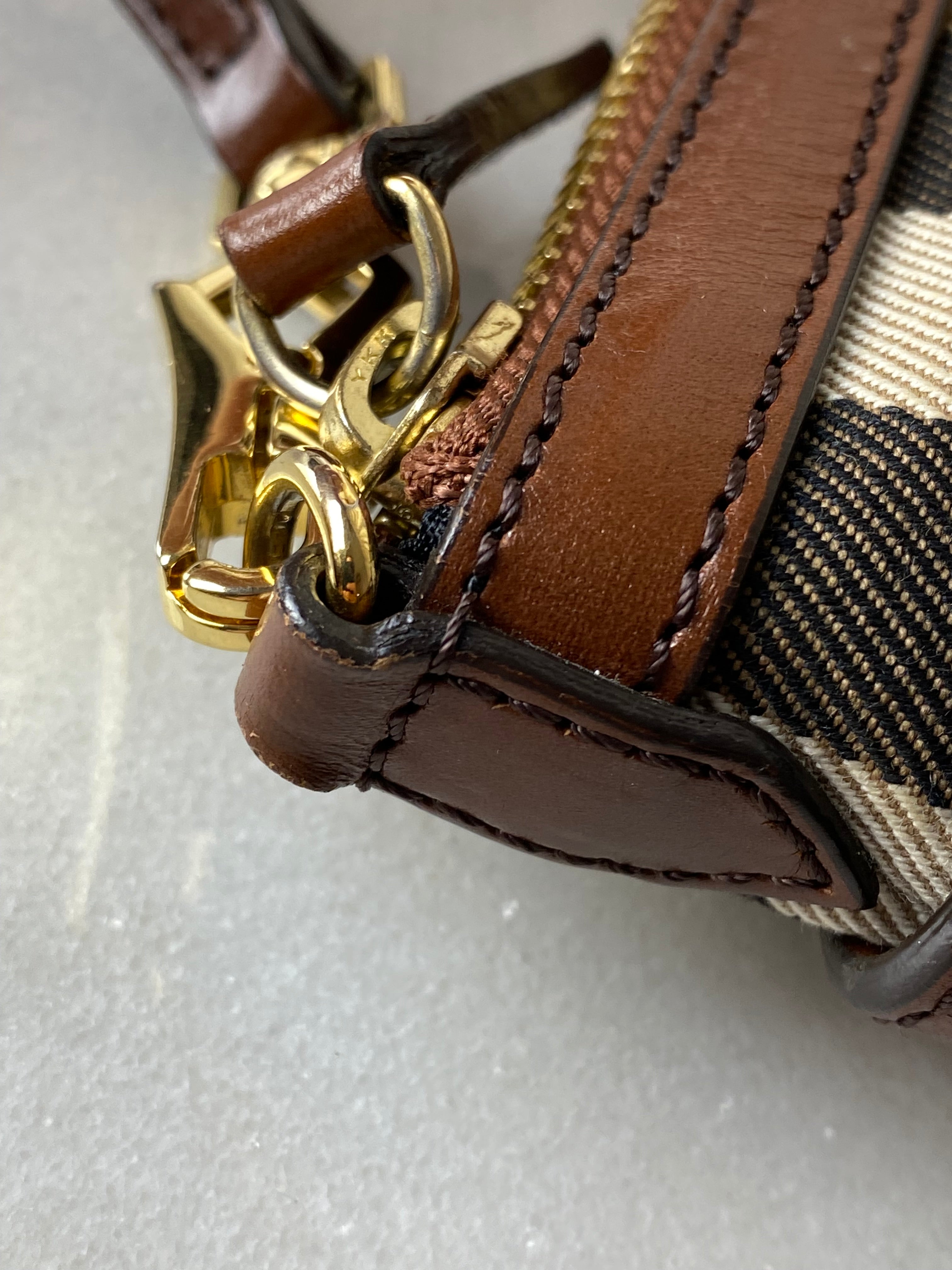 Burberry Camel Beyton Bridle House Check Crossbody Bag-handbag-Burberry-The Closet Egypt