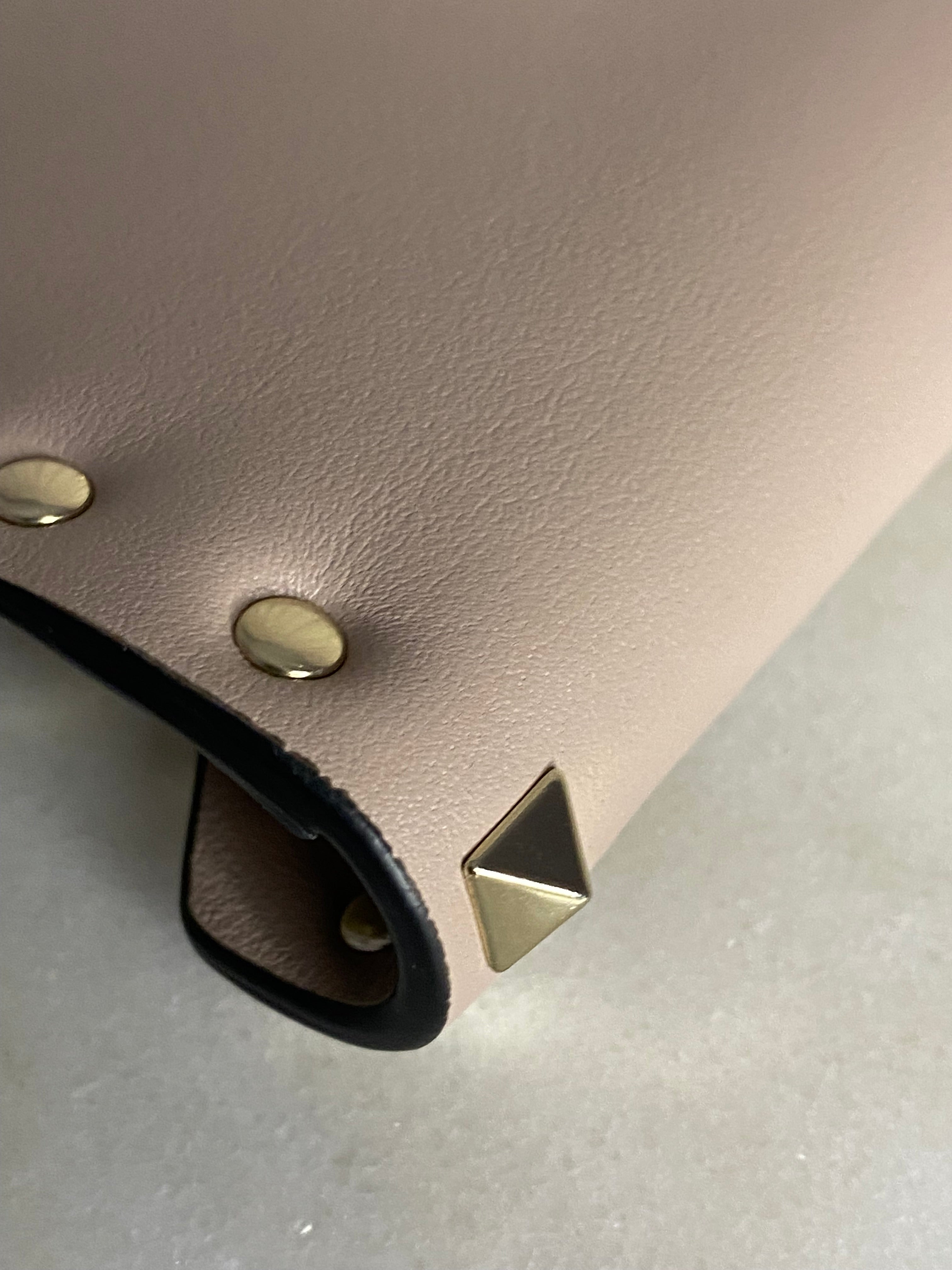 Valentino Nude Studded Pouch W/ Handle