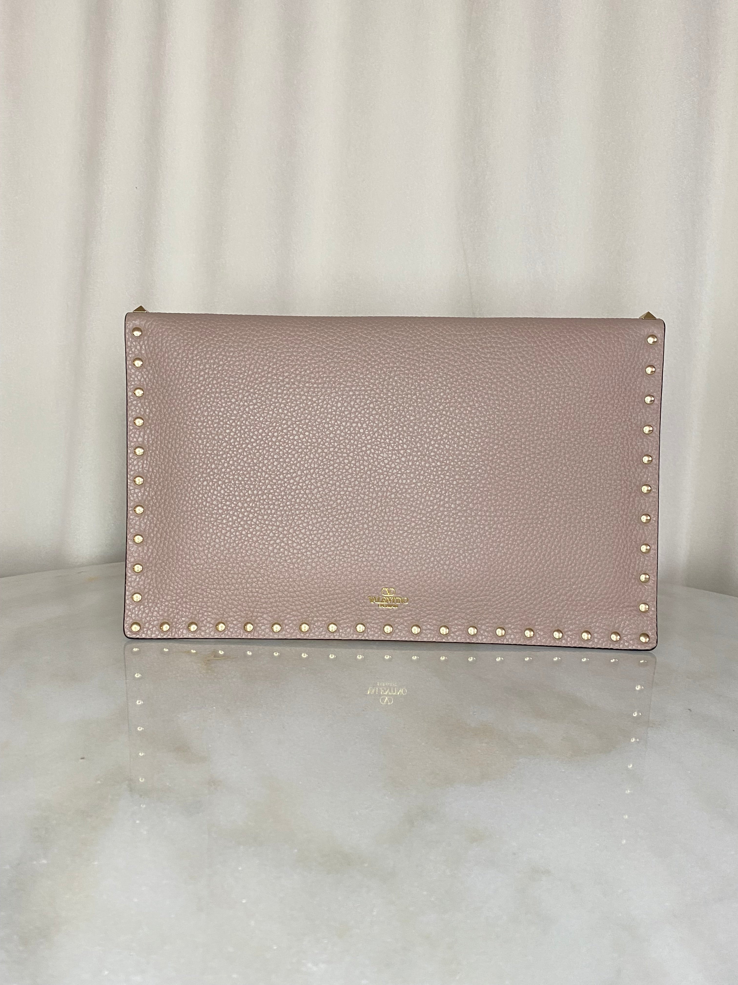 Valentino Nude Garavani Studded Envelope Pouch-Pouch-Valentino-The Closet Egypt
