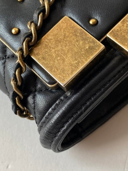 Chanel Black Quilted Horizontal Boy Brick Studded Flap Bag-handbag-Chanel-The Closet Egypt
