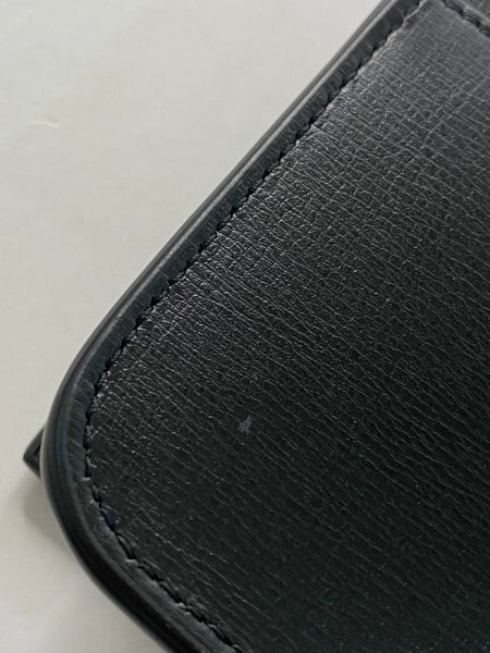 YSL black phone holder with strap in smooth leather-handbag-YSL-The Closet Egypt