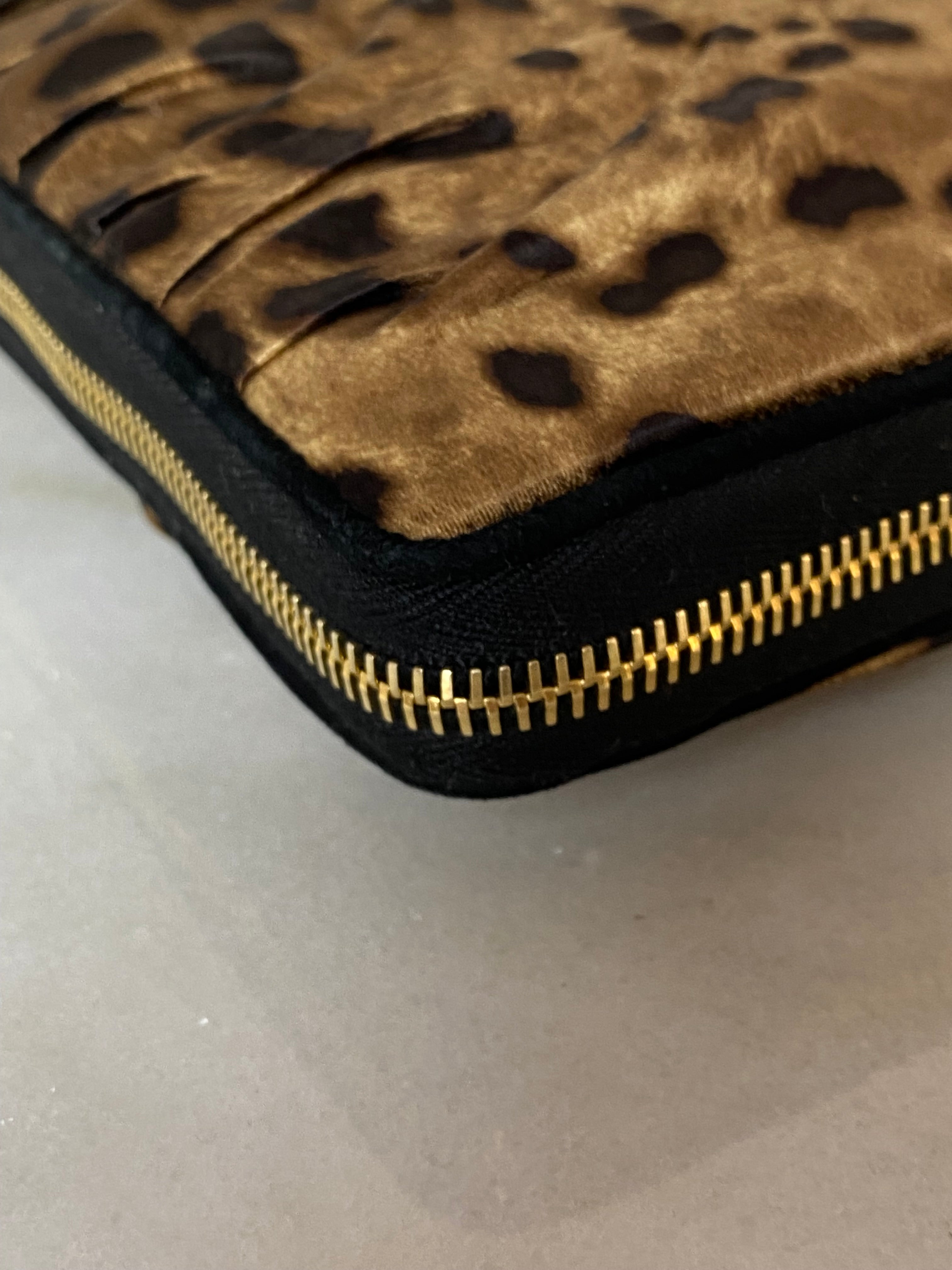 Dolce & Gabbana Leopard Black Fabric Clutch-Clutch-Dolce & Gabbana-The Closet Egypt