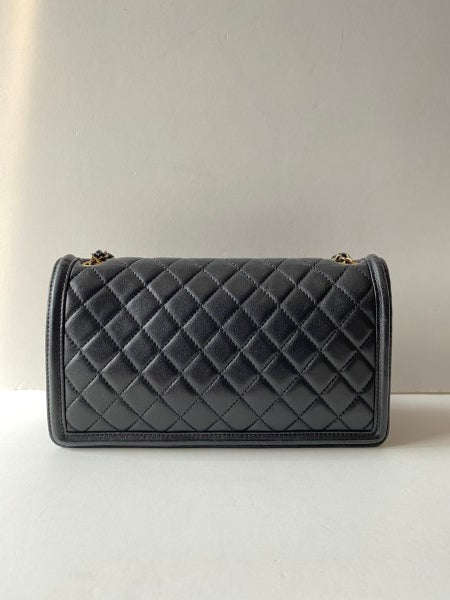 Chanel Black Quilted Horizontal Boy Brick Studded Flap Bag-handbag-Chanel-The Closet Egypt