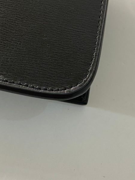 YSL black phone holder with strap in smooth leather-handbag-YSL-The Closet Egypt