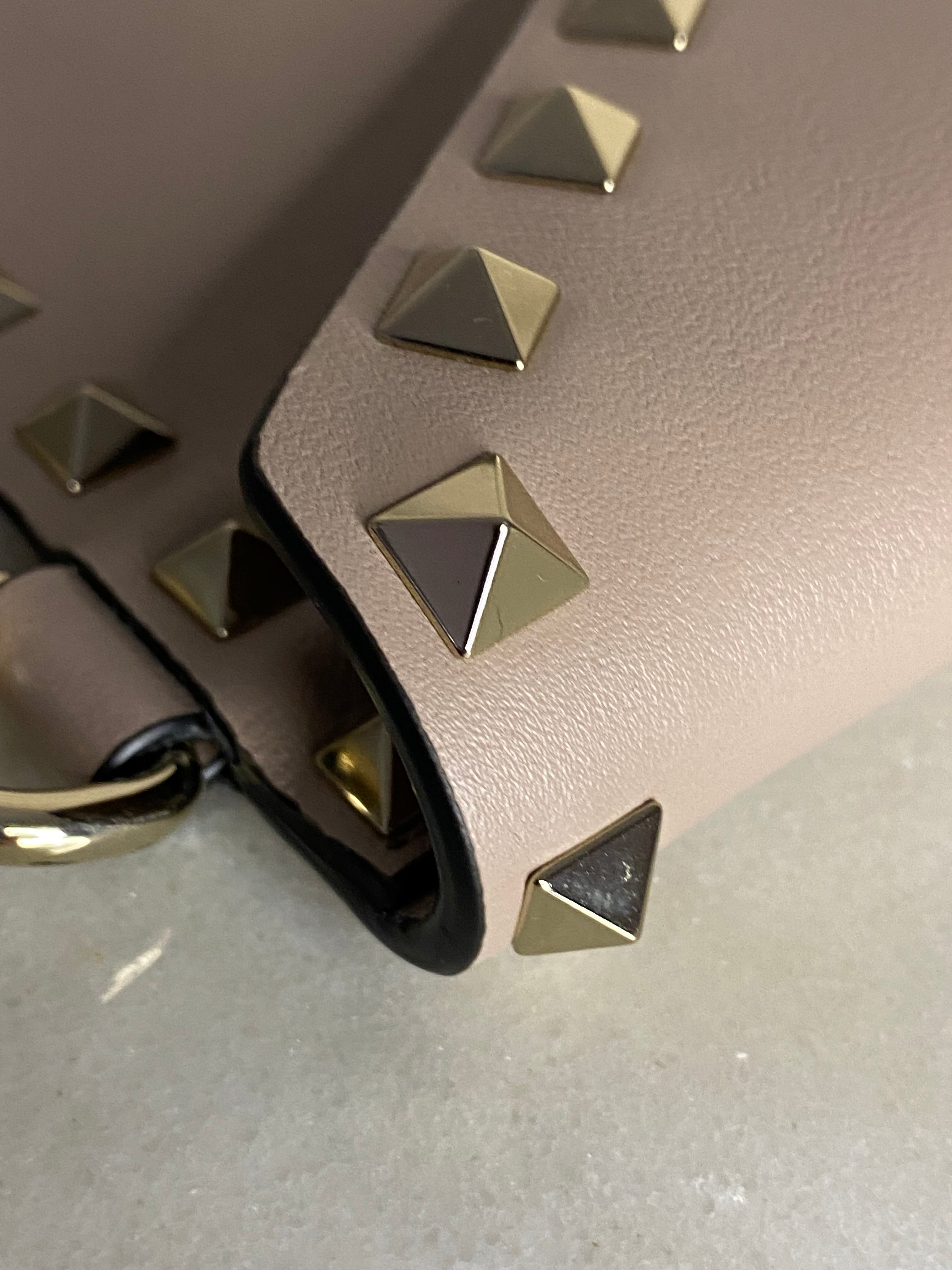 Valentino Nude Studded Pouch W/ Handle