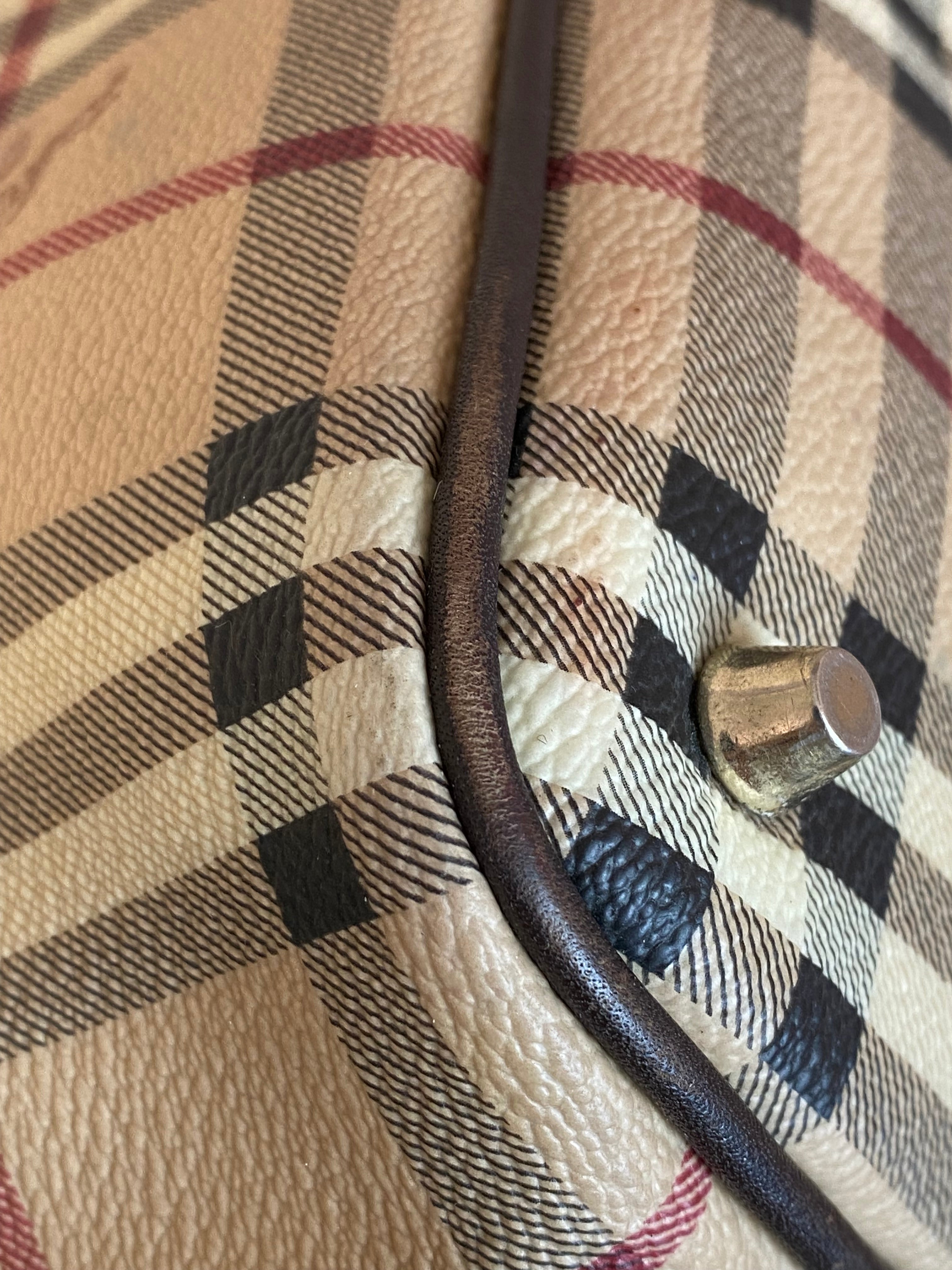 Burberry Bicolor Haymarket Eden Shoulder Bag