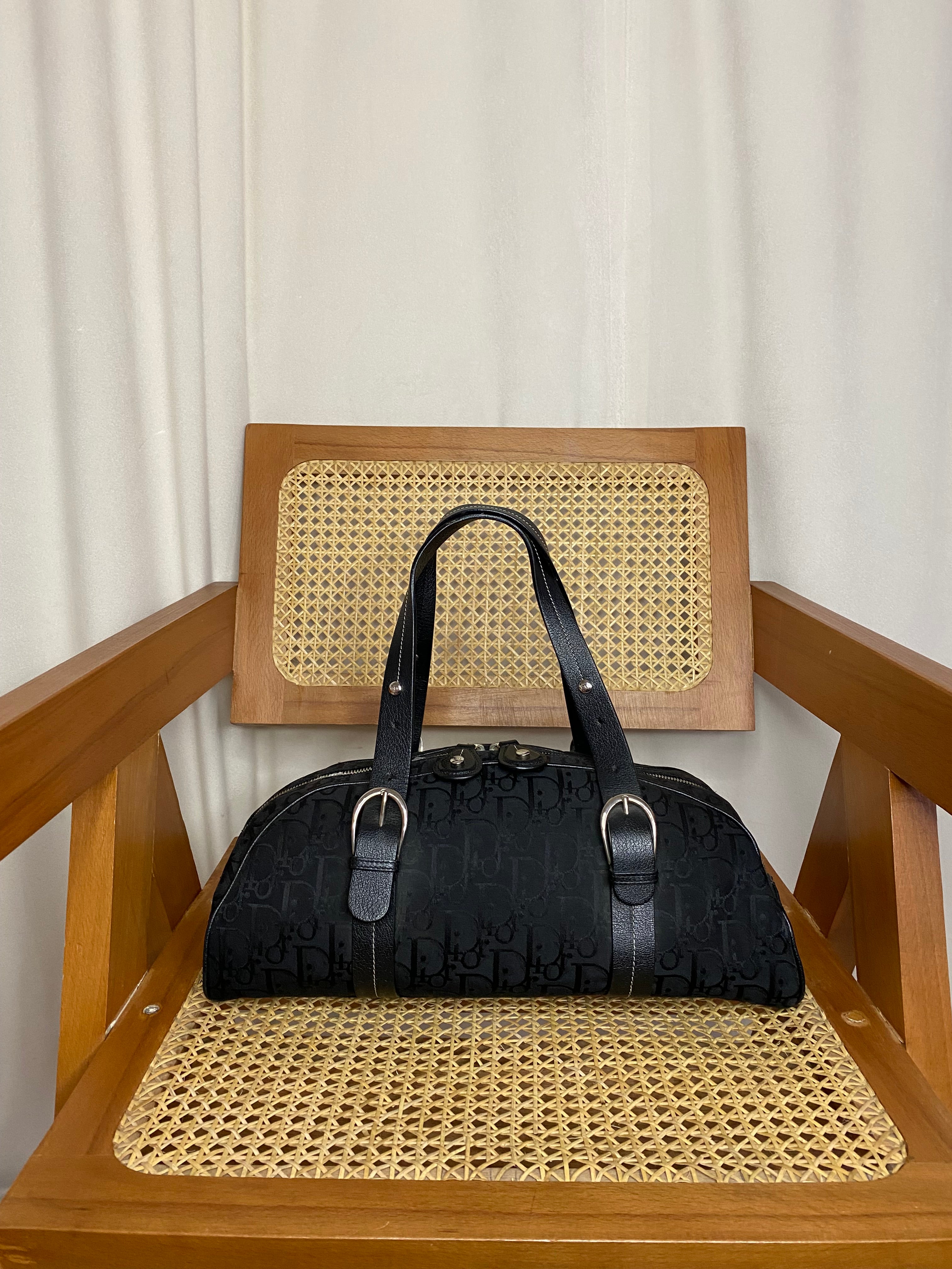 Christian Dior Bicolor Printed Embroidered Flower Tote Bag-handbag-Christian Dior-The Closet Egypt