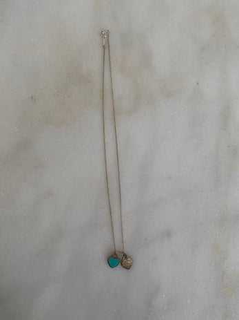 Tiffany & Co Silver Mini Necklace W/ 2 Hearts-Necklaces-Tiffany & Co-The Closet Egypt