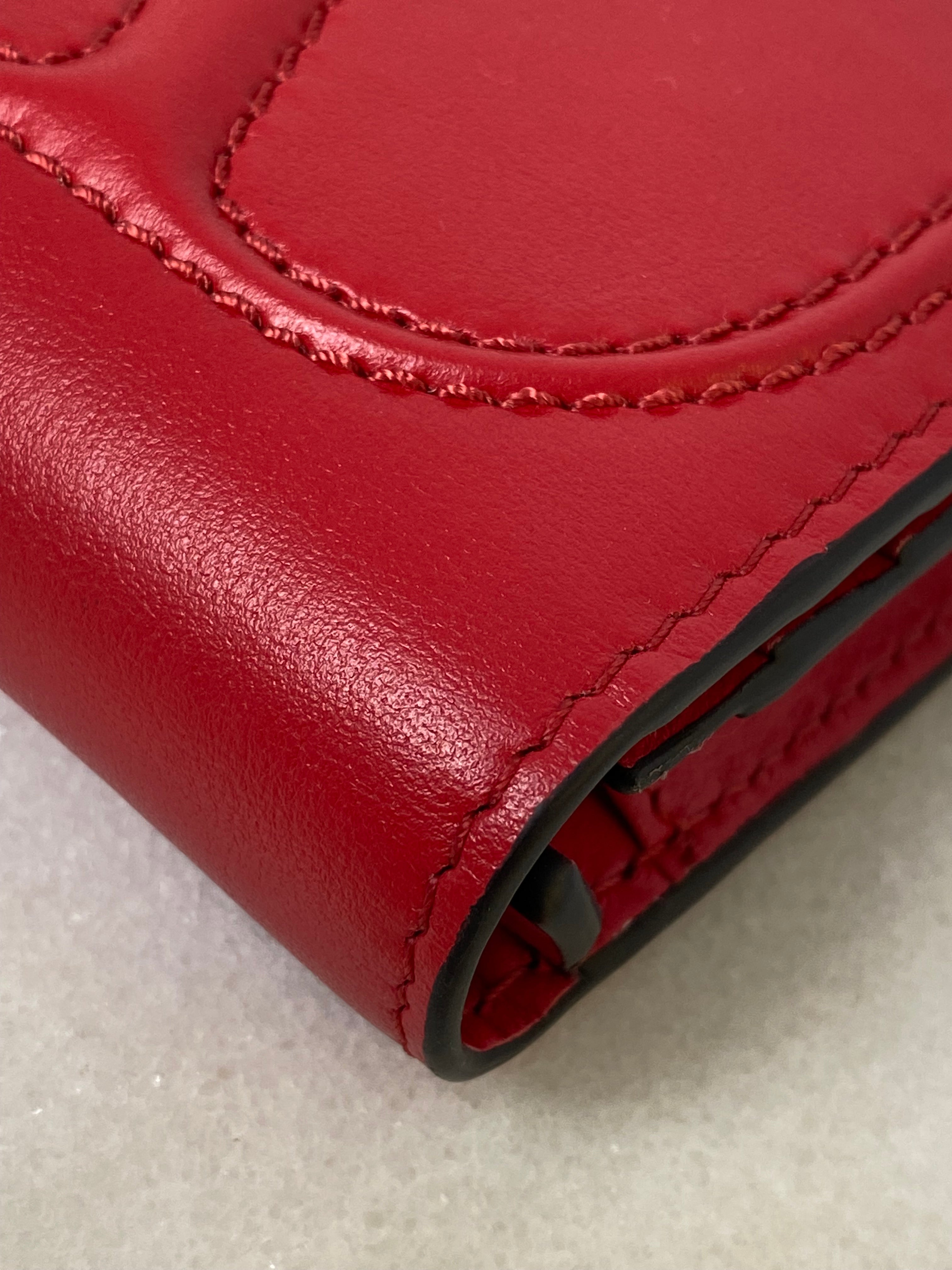 Valentino Red V Logo Flap Small Zip Wallet-wallet-Valentino-The Closet Egypt