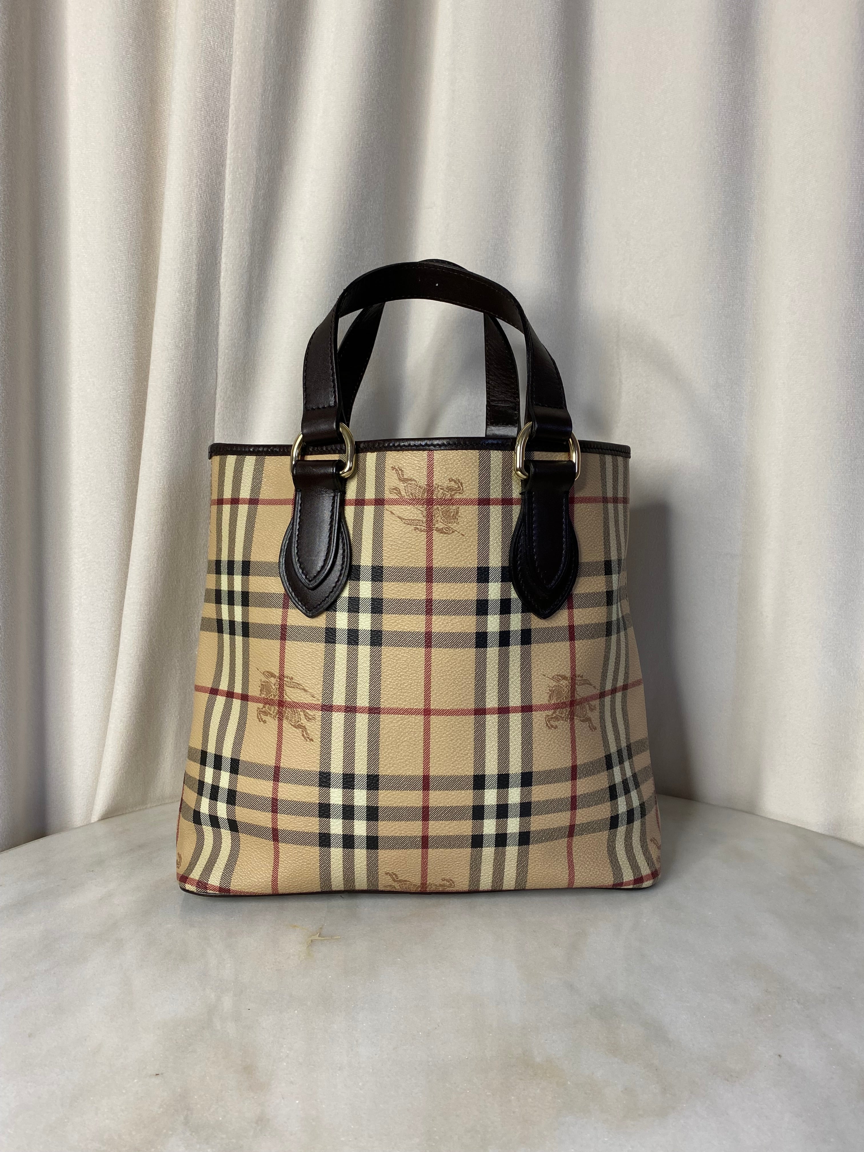 Burberry Haymarket Brown Tote Bag