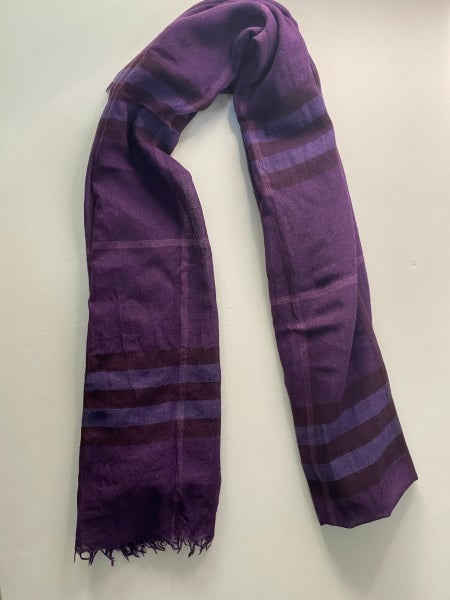 Burberry Purple House Check Wool Silk Scarf-Scarf-Burberry-The Closet Egypt
