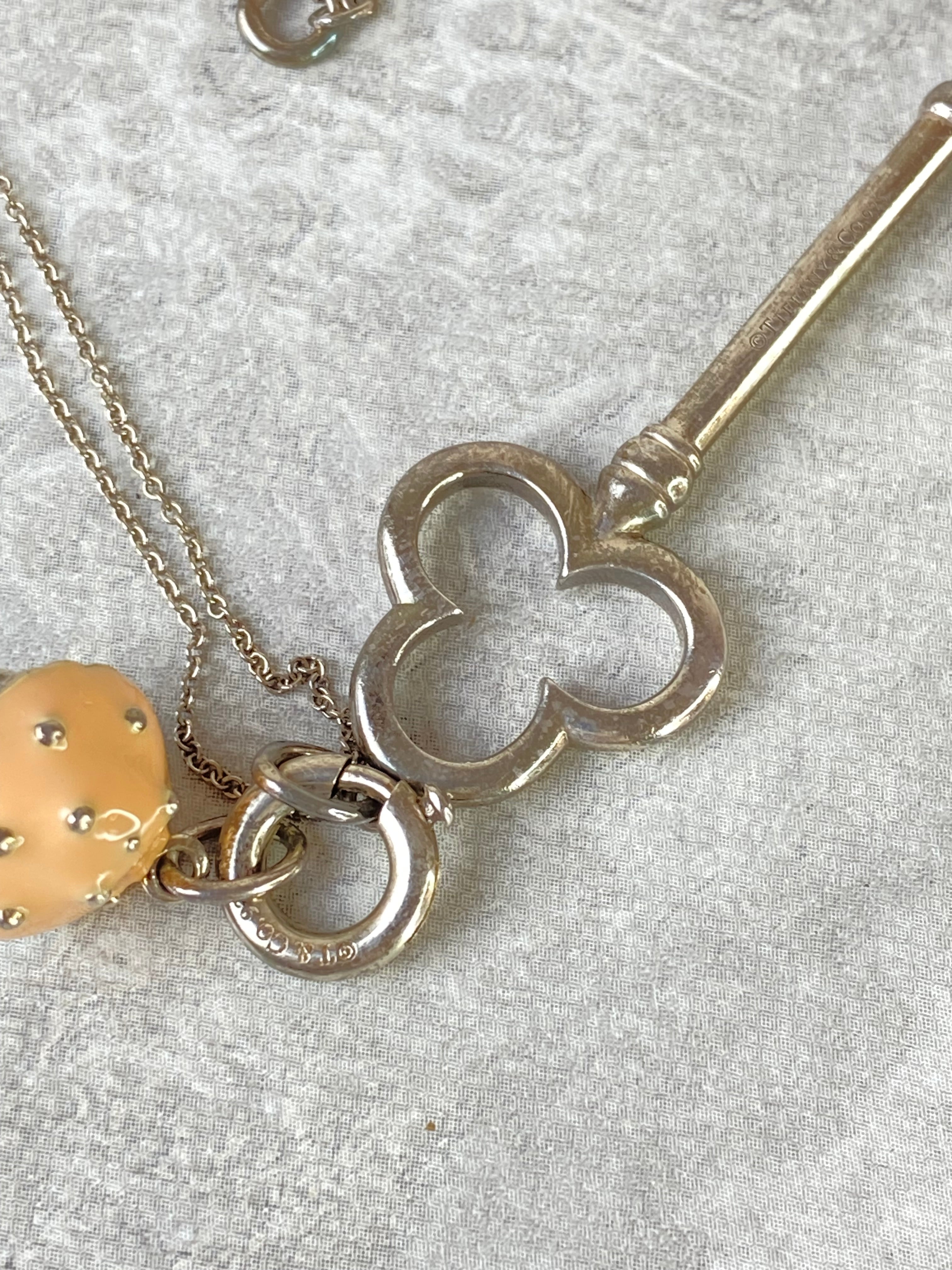 Tiffany & Co. Silver Key Necklace w/ Toy Cupcake-Necklaces-Tiffany & Co-The Closet Egypt