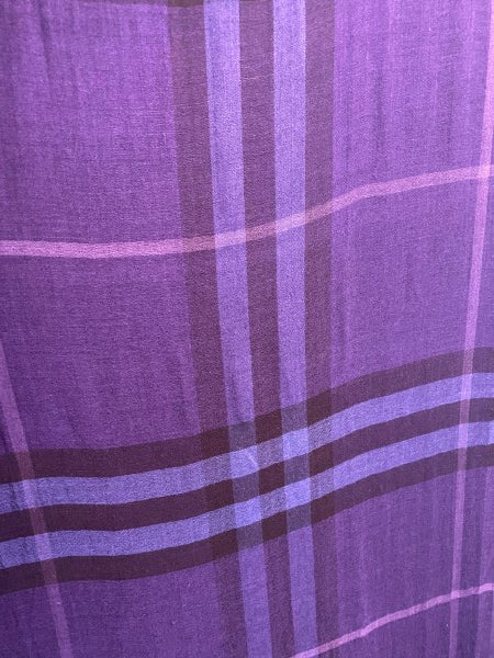Burberry Purple House Check Wool Silk Scarf-Scarf-Burberry-The Closet Egypt