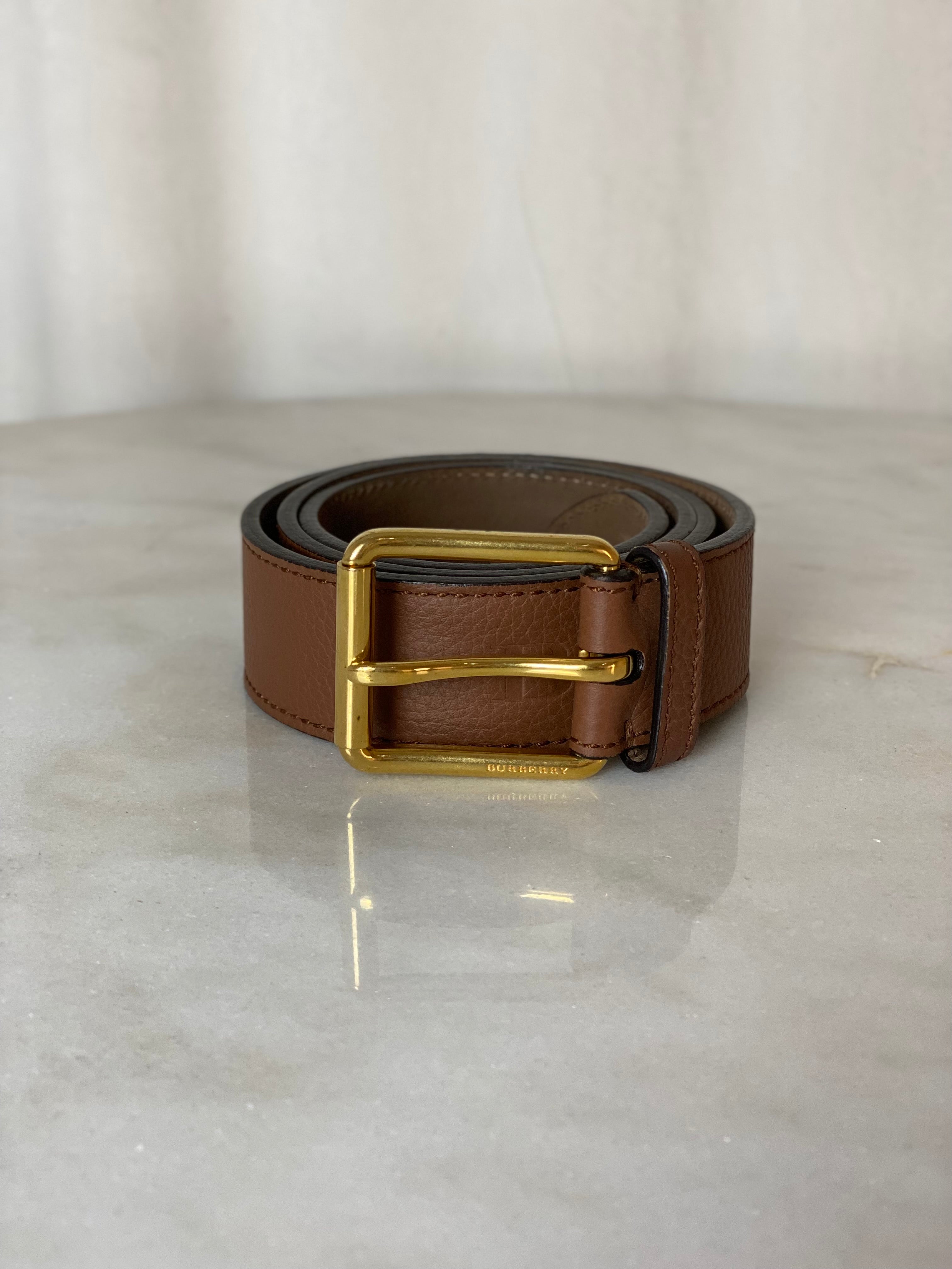 Burberry Camel Belt 38-Belt-Burberry-The Closet Egypt