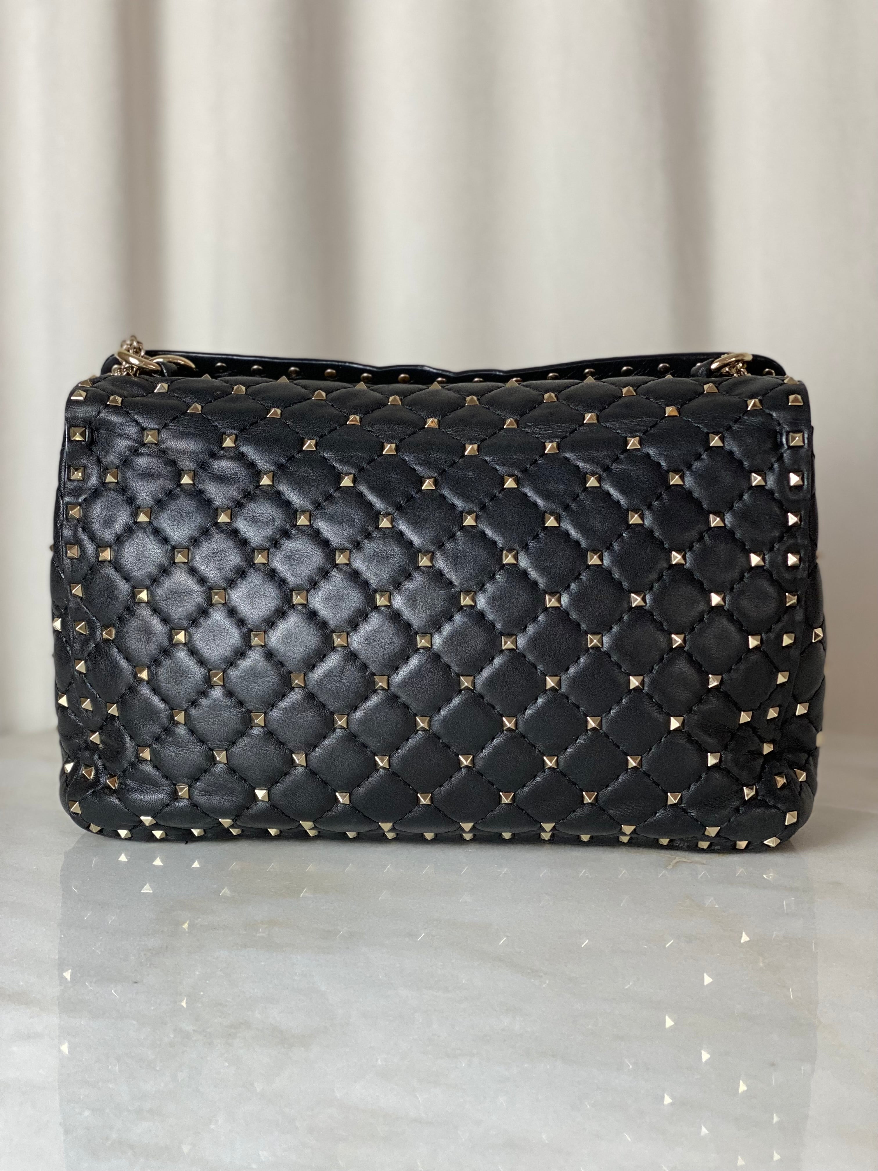 Valentino Black Rockstud Shoulder Bag-handbag-Valentino-The Closet Egypt
