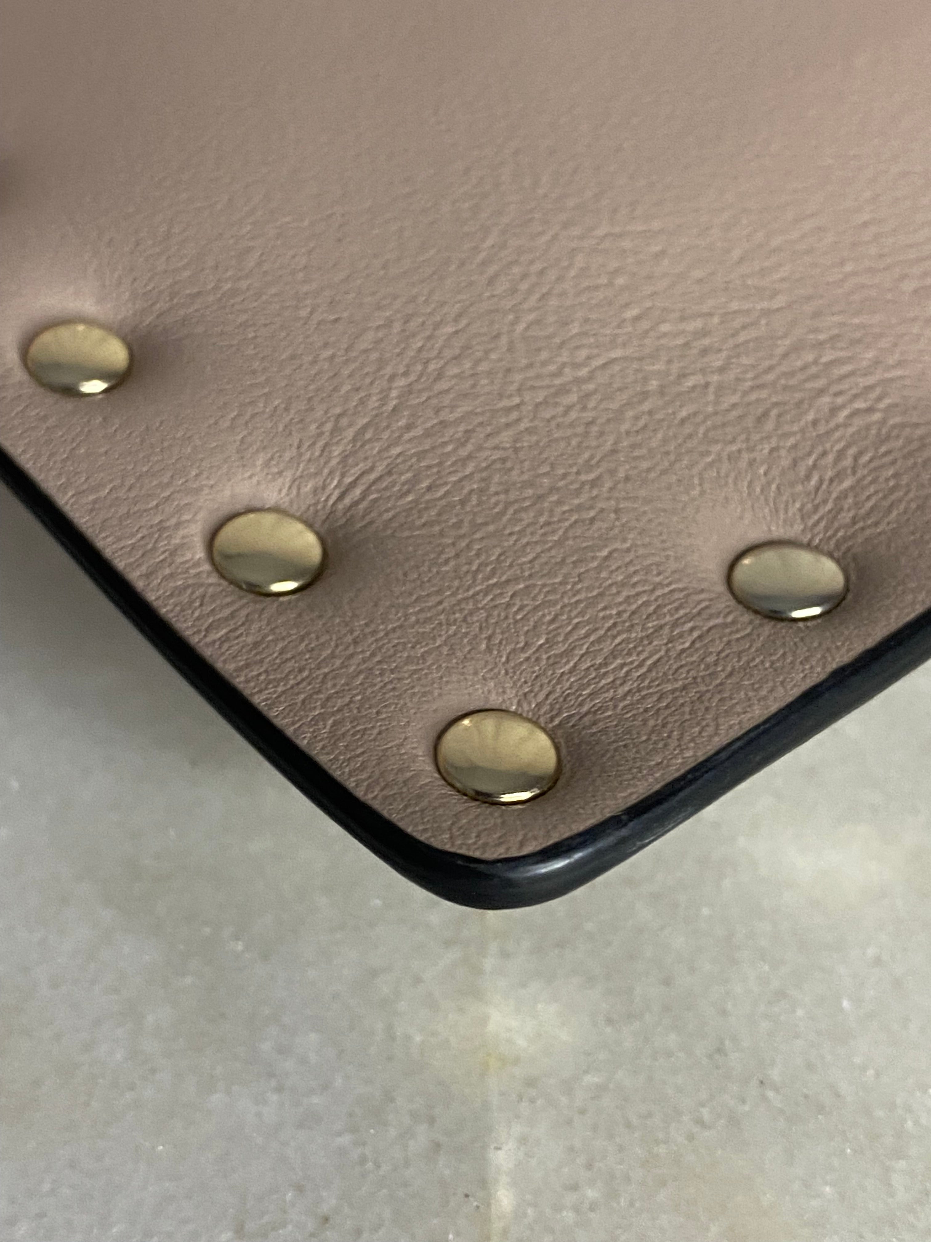 Valentino Nude Studded Pouch W/ Handle