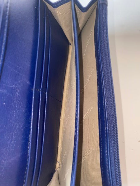 Burberry Blue Nova Check Long Wallet-wallet-Burberry-The Closet Egypt