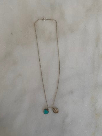 Tiffany & Co Silver Mini Necklace W/ 2 Hearts-Necklaces-Tiffany & Co-The Closet Egypt