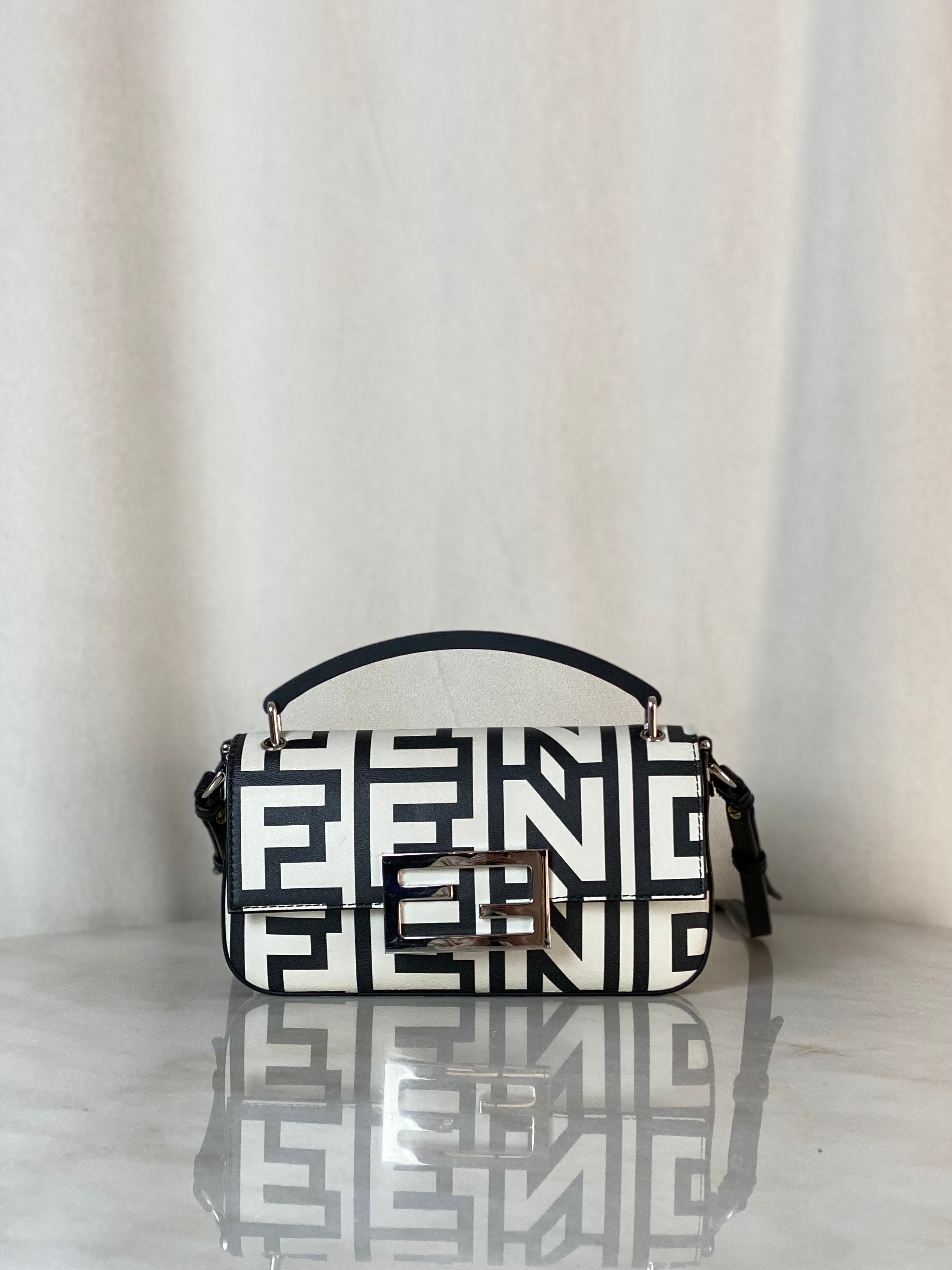 Fendi Bicolor Baguette Crossbody Bag-handbag-Fendi-The Closet Egypt