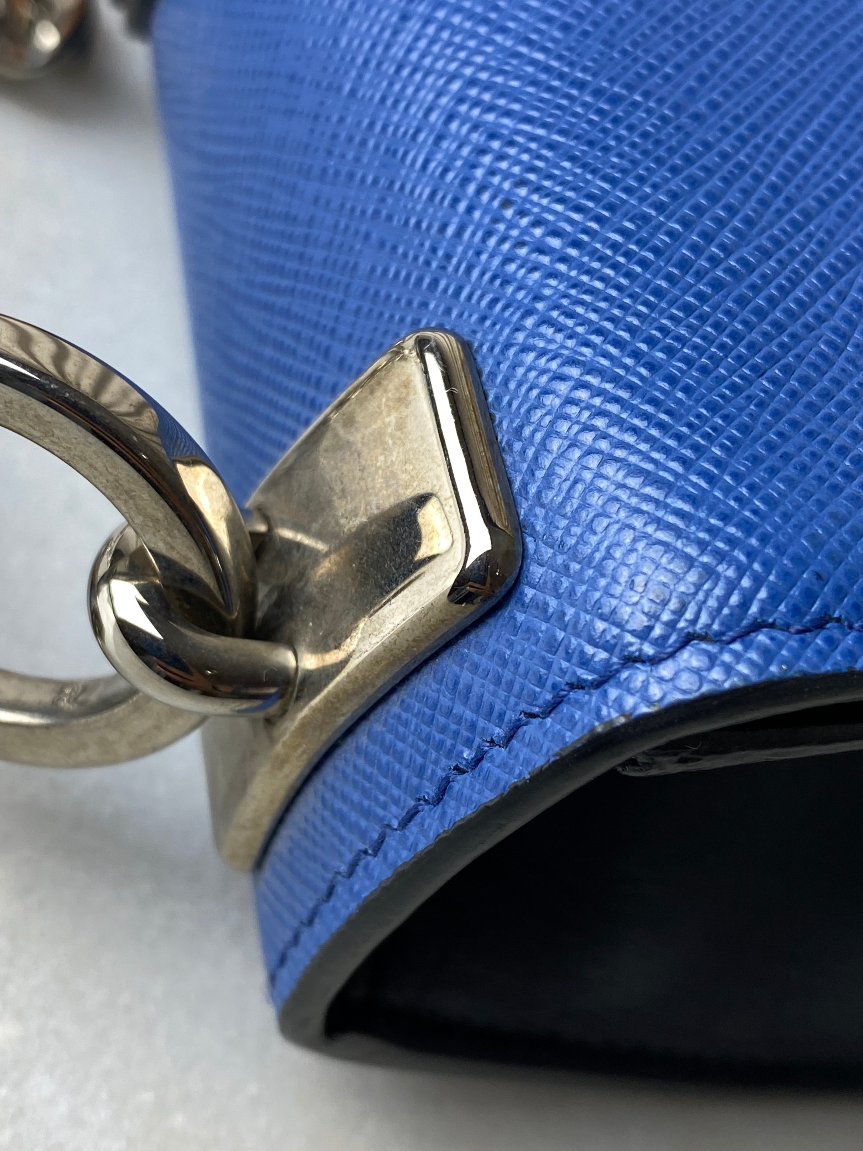 Prada Blue Multicolor Patched Frame Crossbody Bag-handbag-Prada-The Closet Egypt