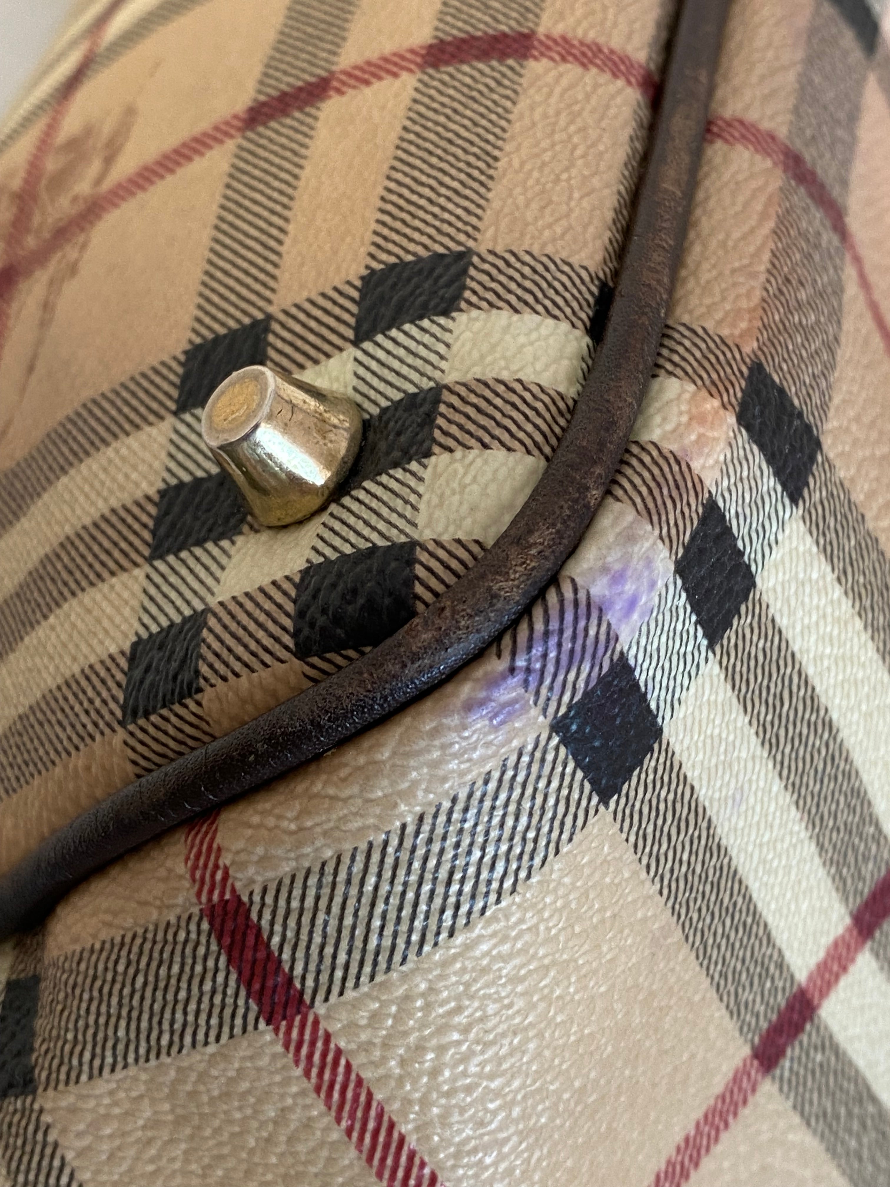 Burberry Bicolor Haymarket Eden Shoulder Bag