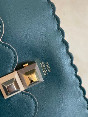 Fendi Olive Kan I Vitello Liberty Studded Shoulder Bag-handbag-Fendi-The Closet Egypt