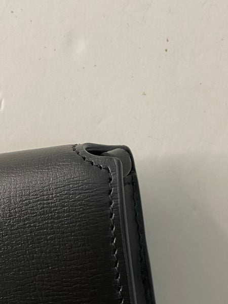 YSL black phone holder with strap in smooth leather-handbag-YSL-The Closet Egypt