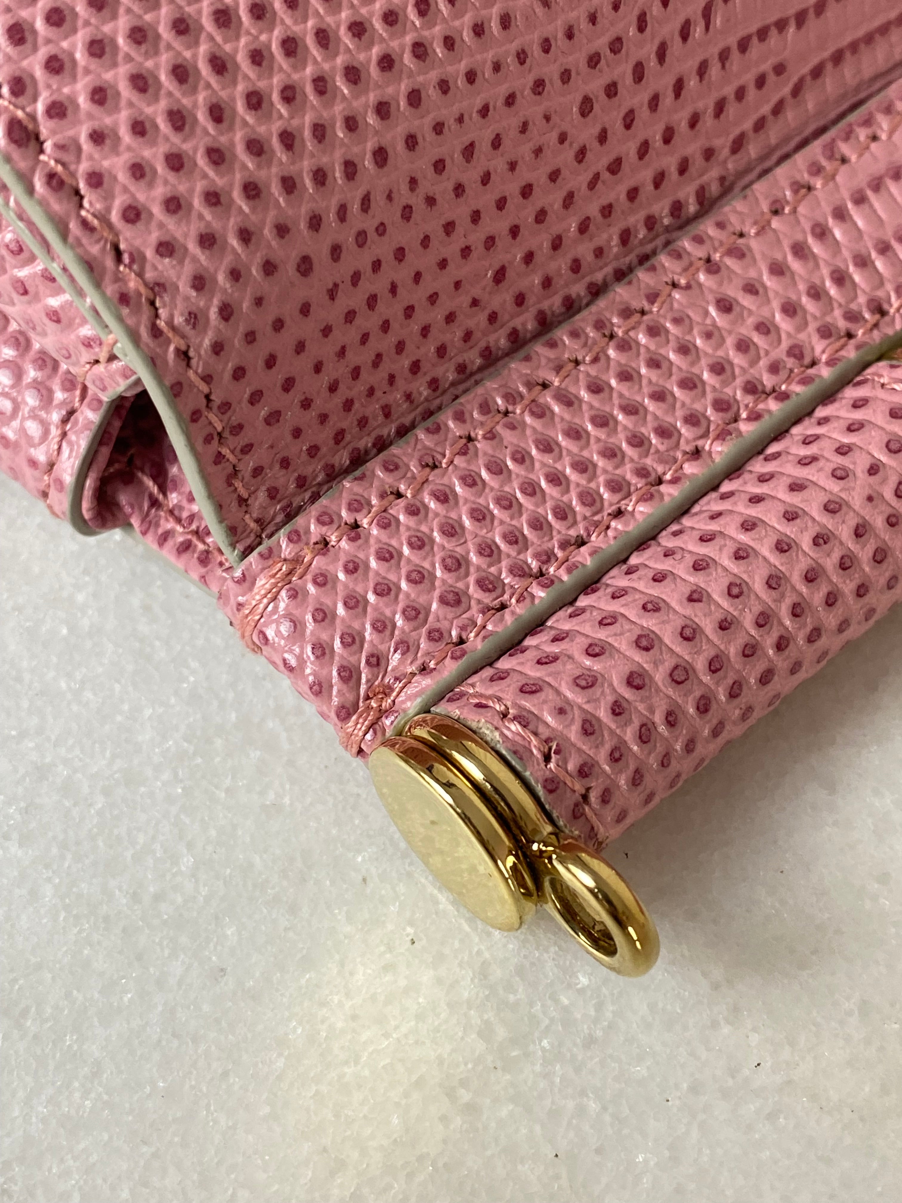 Dolce & Gabbana Pink Iguana Print Crystal Sicily Small Bag