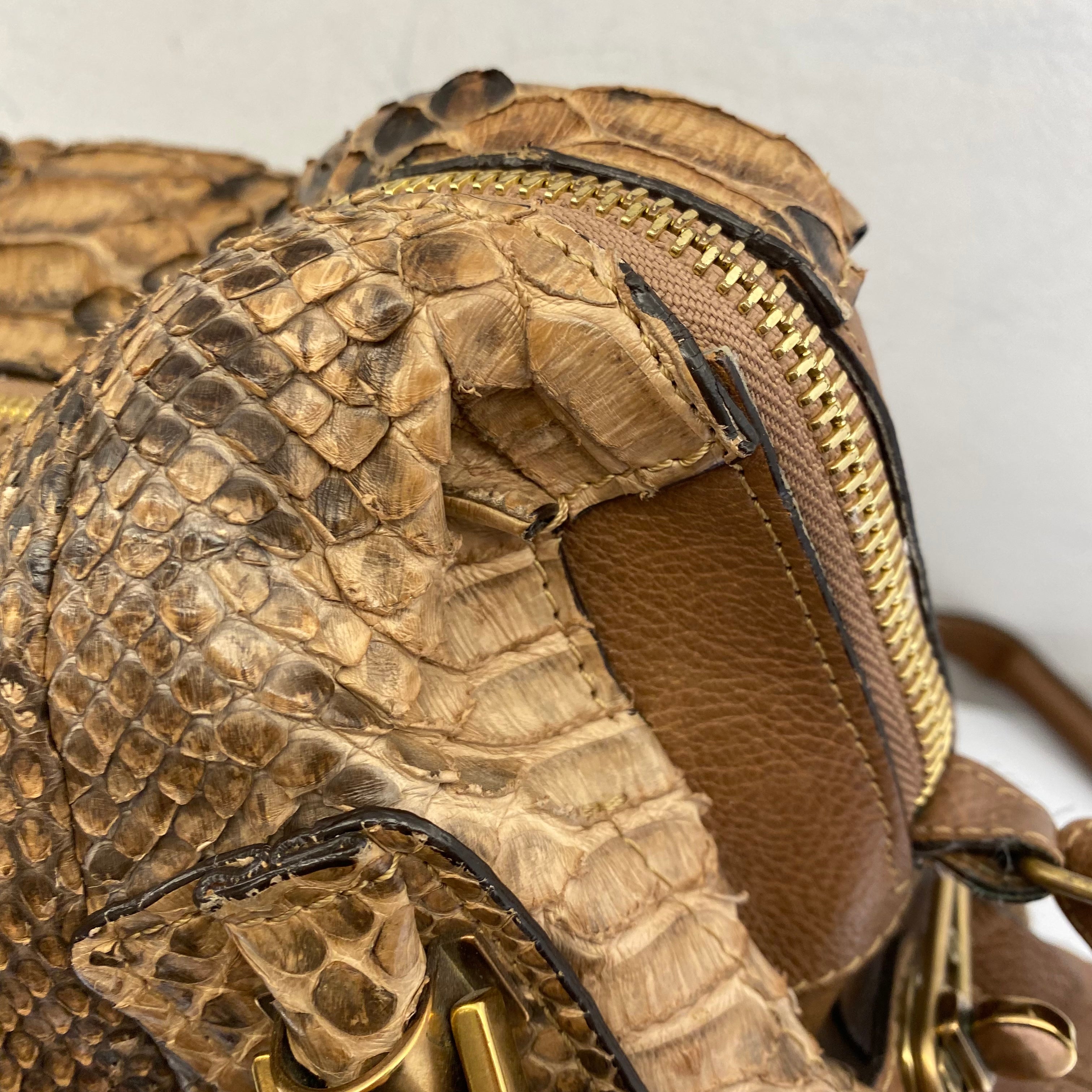 Chloe Brown Python Paraty Tote Shoulder Bag-handbag-Chloe-The Closet Egypt