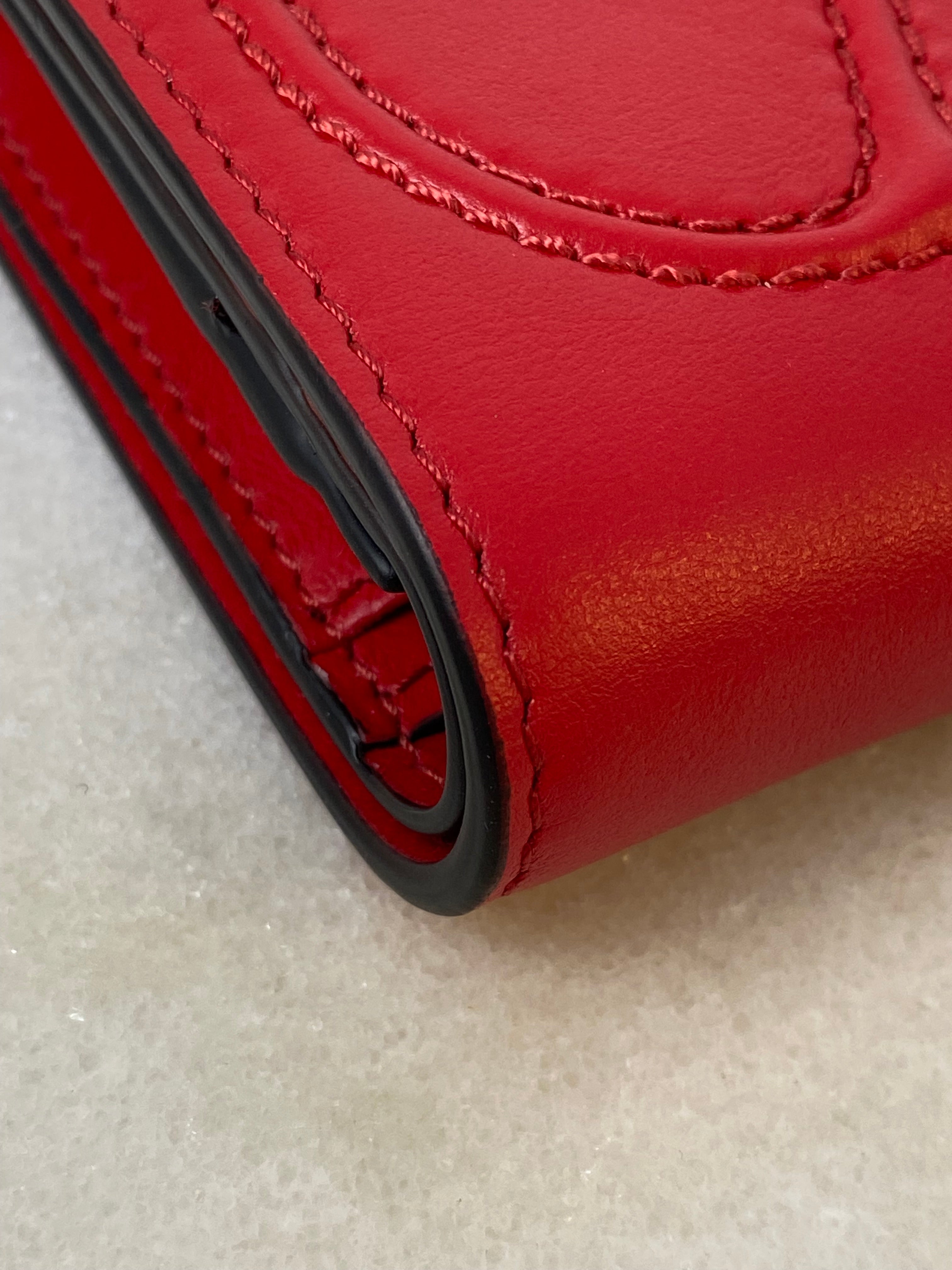 Valentino Red V Logo Flap Small Zip Wallet-wallet-Valentino-The Closet Egypt