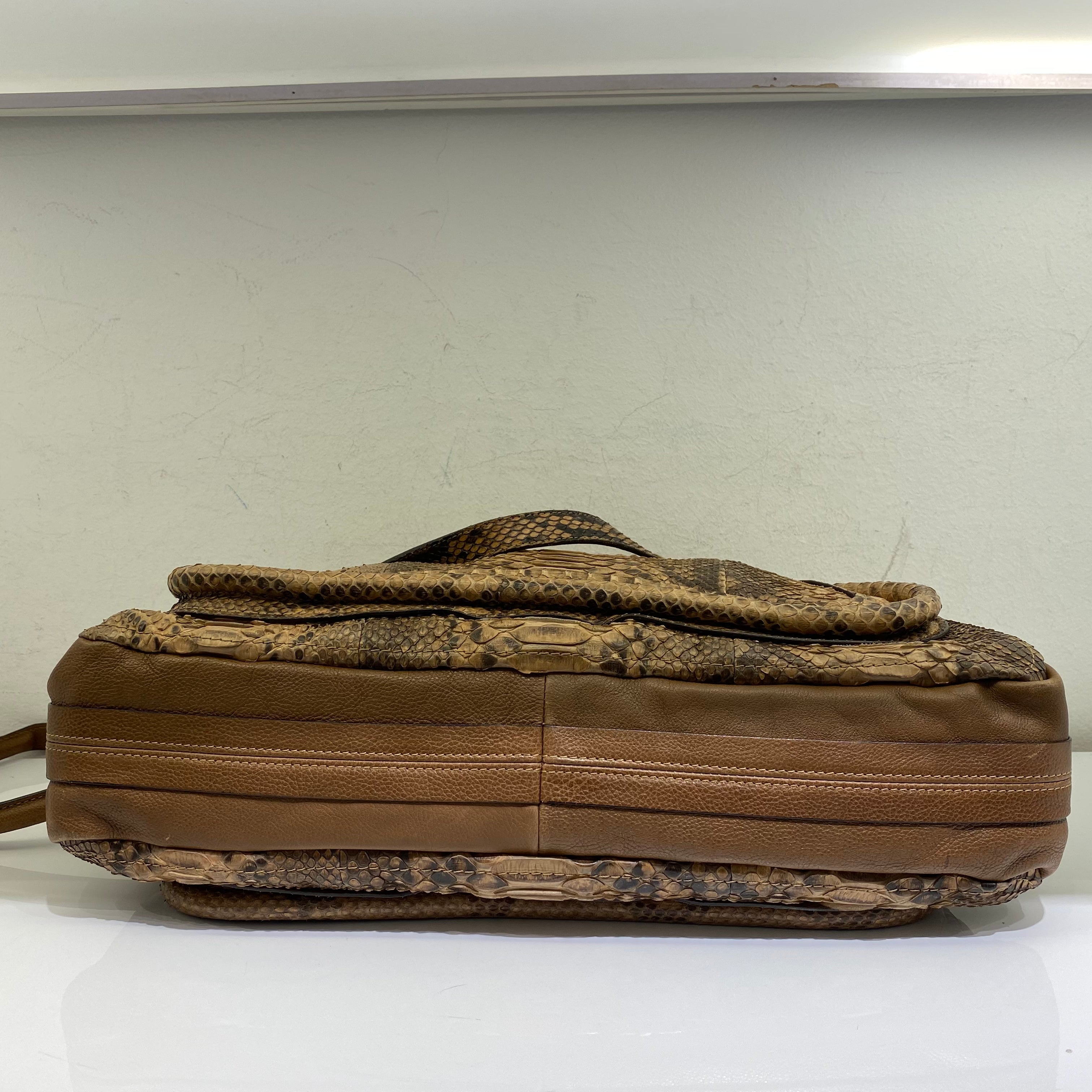 Chloe Brown Python Paraty Tote Shoulder Bag-handbag-Chloe-The Closet Egypt