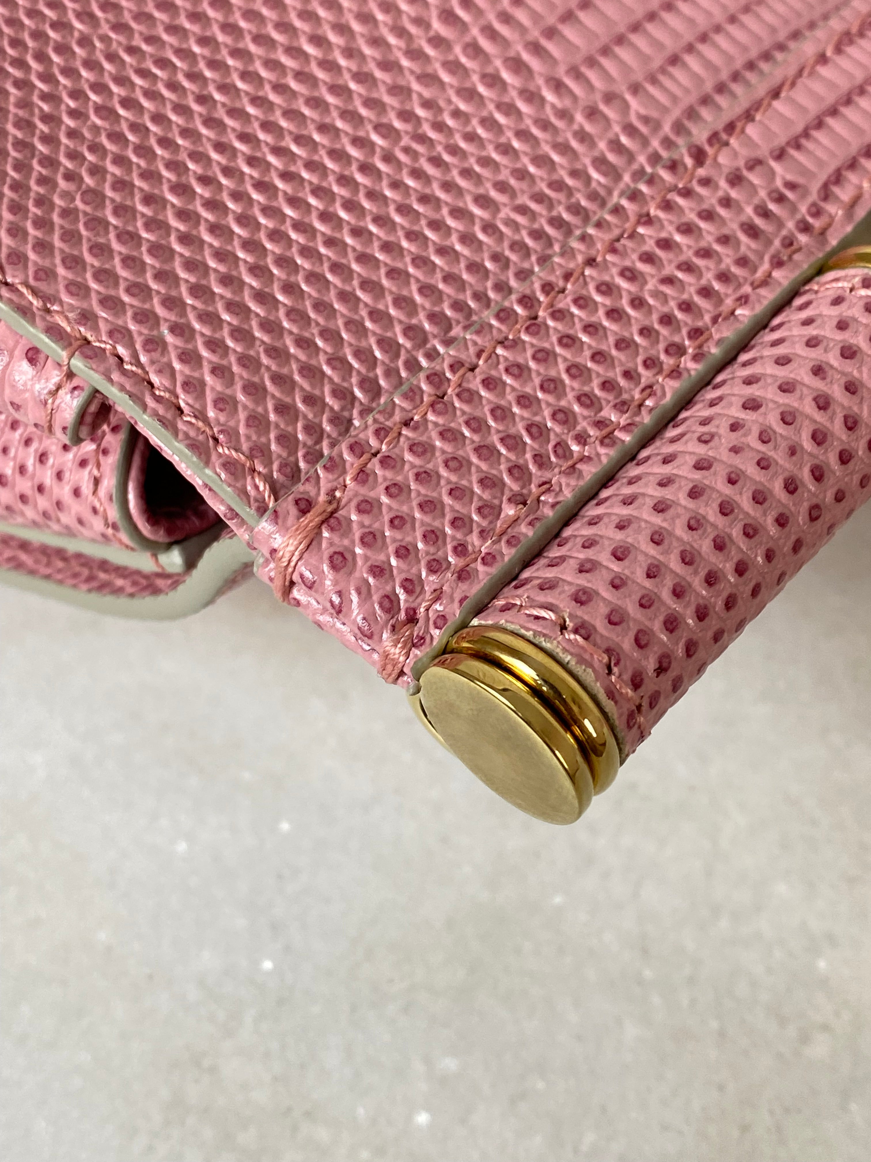 Dolce & Gabbana Pink Iguana Print Crystal Sicily Small Bag