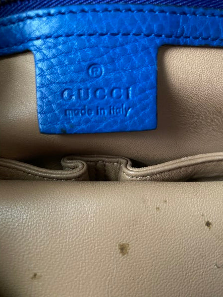 Gucci Blue Suede Bamboo Fringe Tote Bag-handbag-Gucci-The Closet Egypt