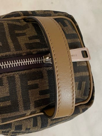 Fendi Tobacco FF Jacquard Fabric Toiletry-Toiletry Pouch-Fendi-The Closet Egypt