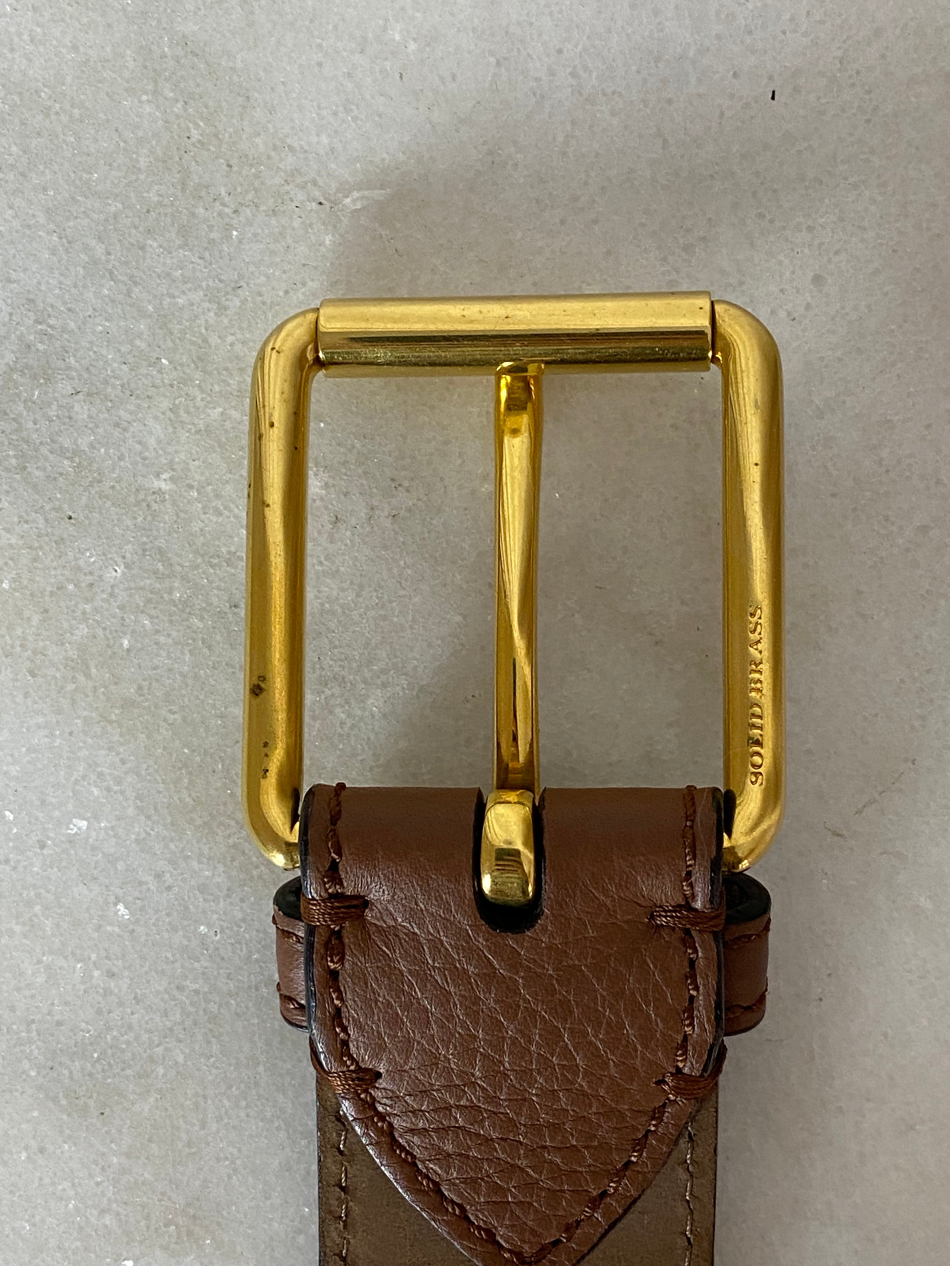 Burberry Camel Belt 38-Belt-Burberry-The Closet Egypt