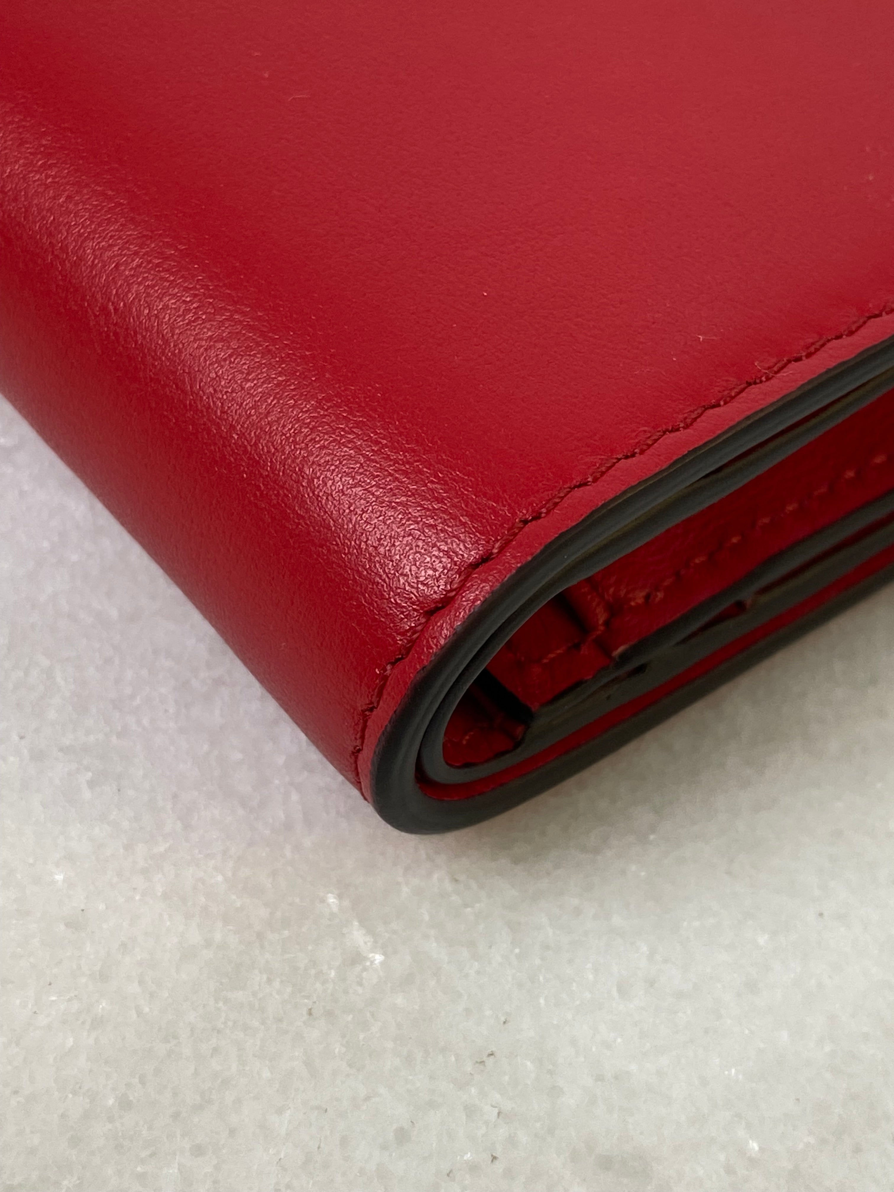 Valentino Red V Logo Flap Small Zip Wallet-wallet-Valentino-The Closet Egypt