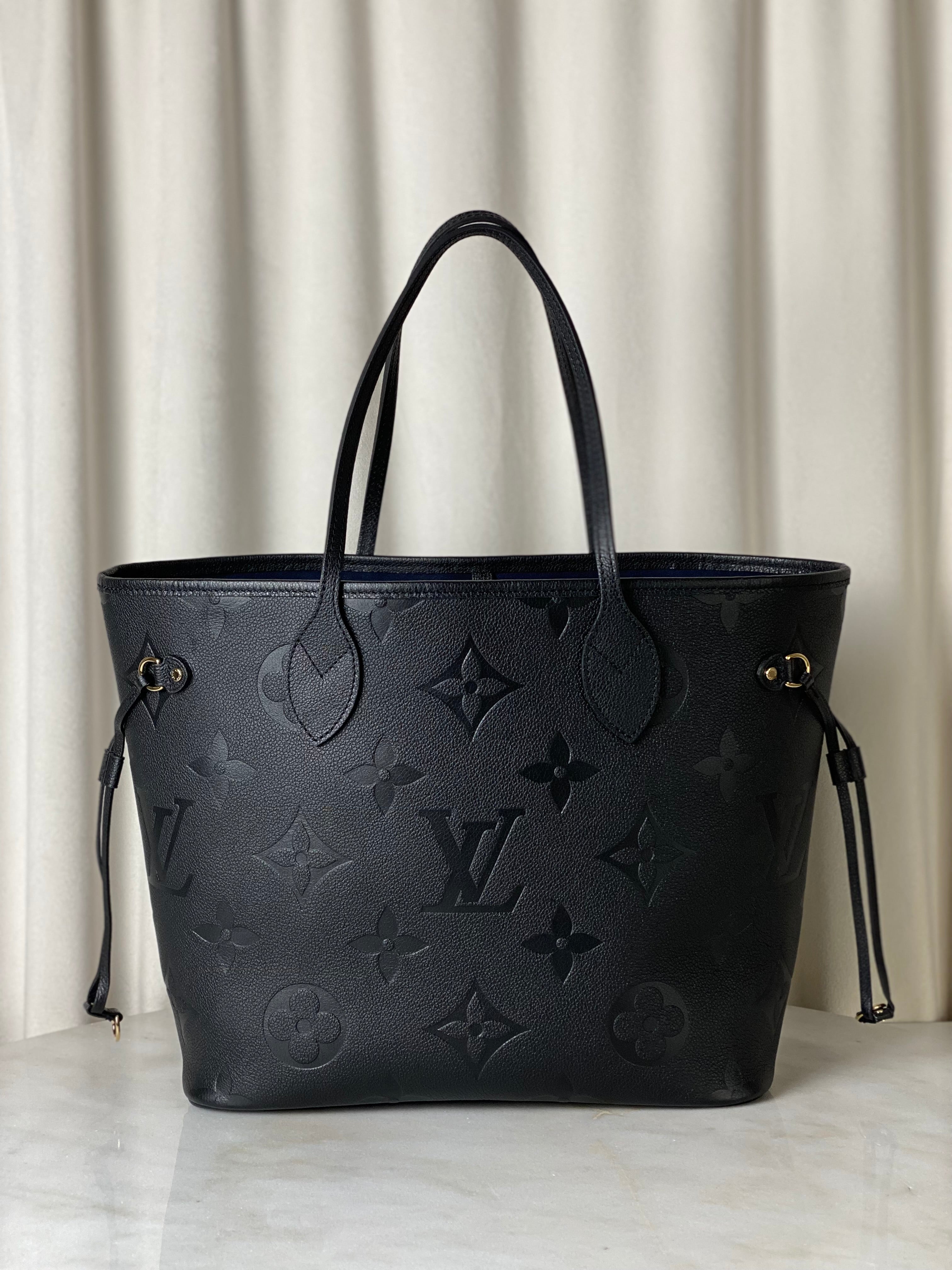 Louis Vuitton Black Monogram Empreinte Neverfull MM Tote Bag