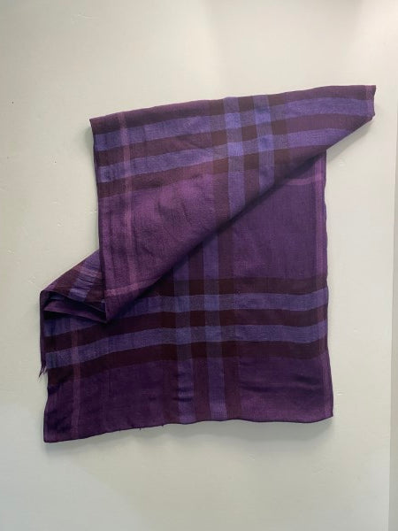 Burberry Purple House Check Wool Silk Scarf-Scarf-Burberry-The Closet Egypt
