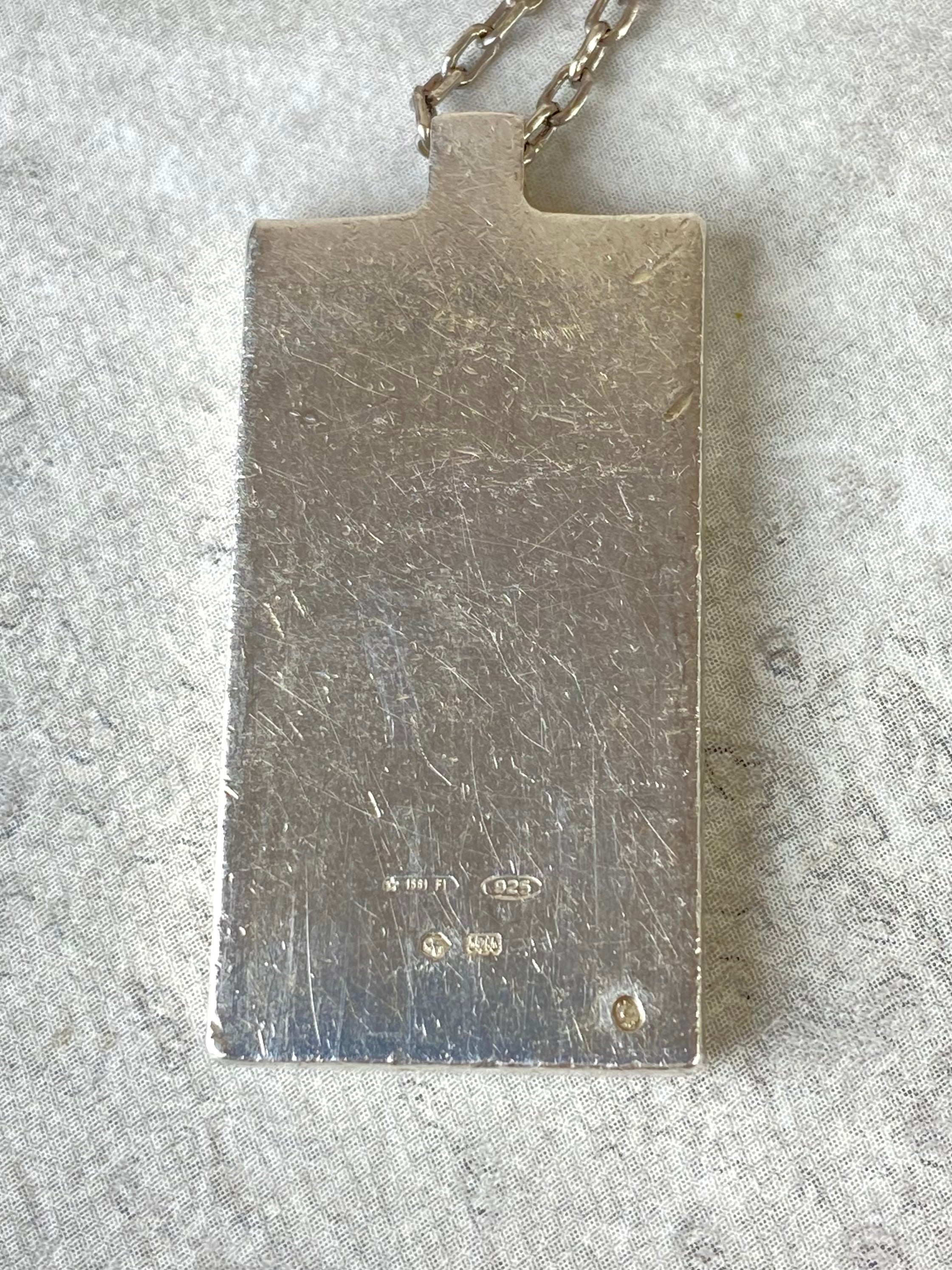 Gucci Silver Logo Rectangle Pendant Necklace-Necklaces-Gucci-The Closet Egypt